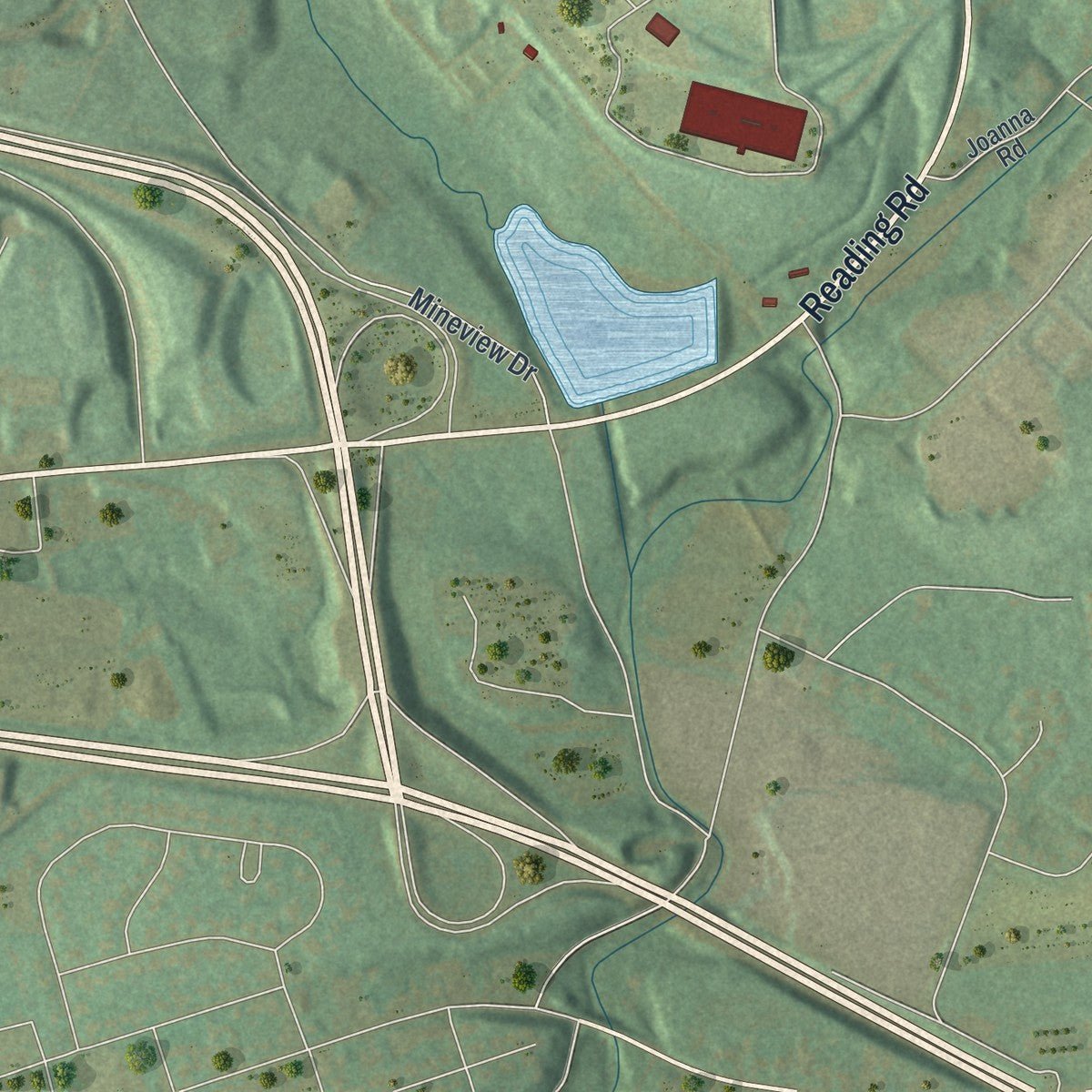 Close-up of the map of New Morgan, Pennsylvania print showing street and building detail