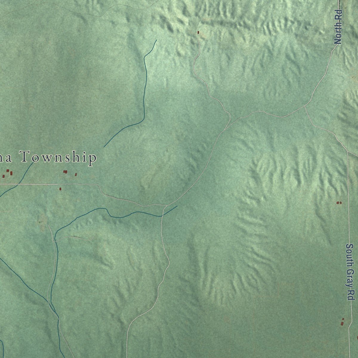 Close-up of the map of Aetna, Missaukee County, Michigan print showing street and building detail