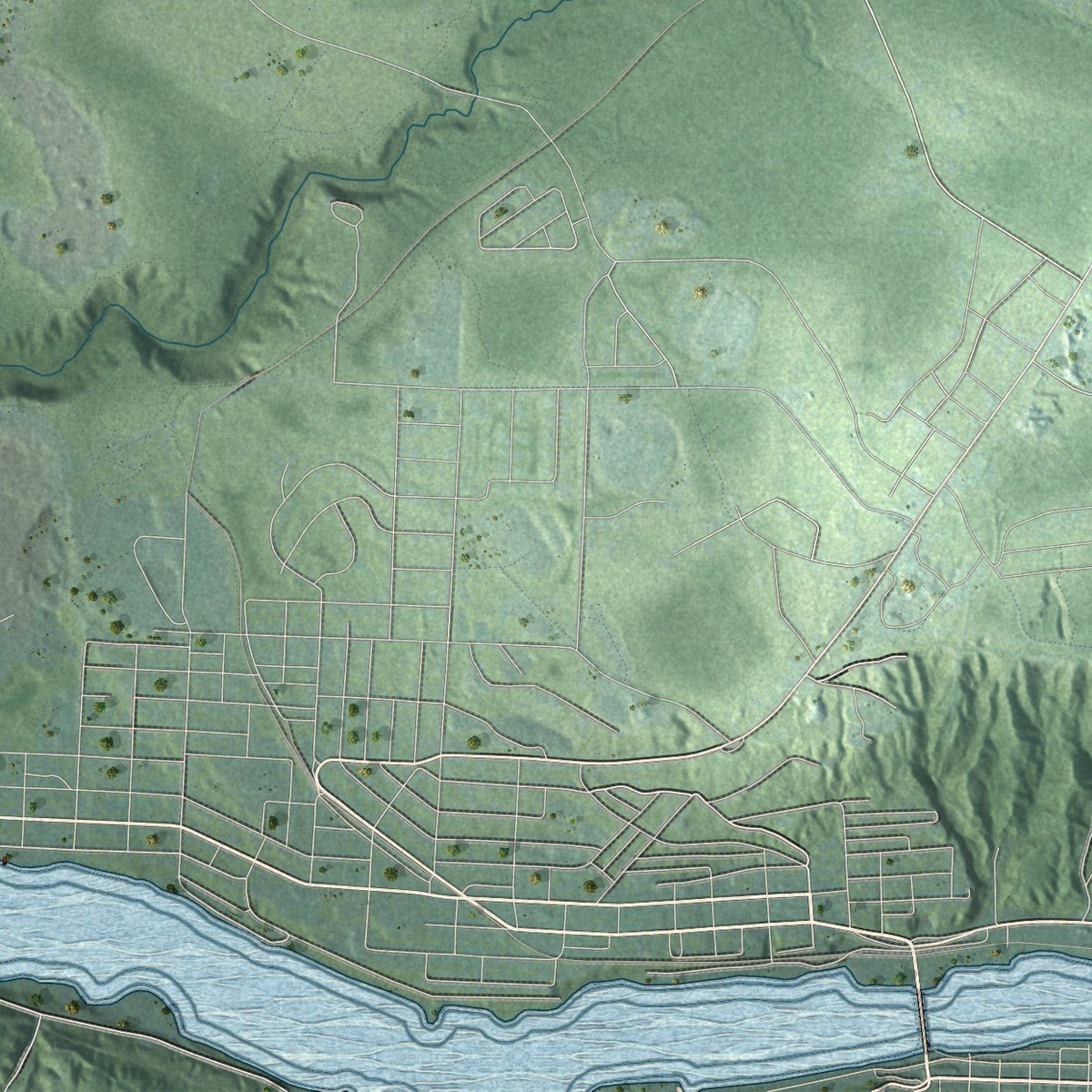 Close-up of the map of Hancock, Houghton County, Michigan print showing street and building detail