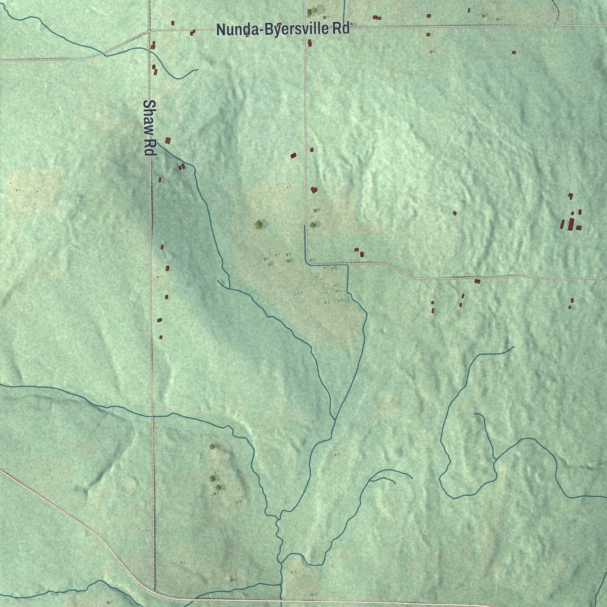 Close-up of the map of West Sparta, New York print showing street and building detail