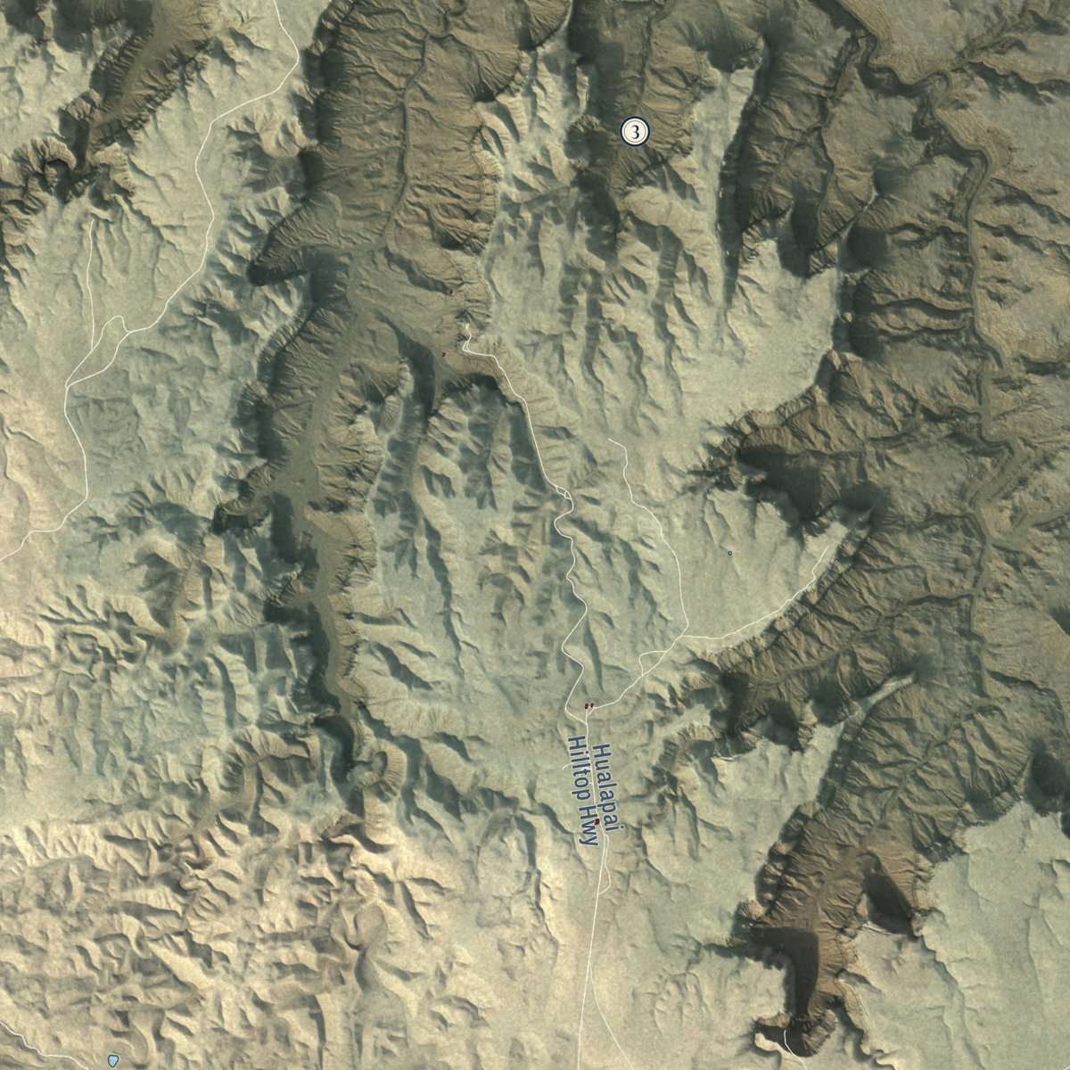 Close-up of the map of Havasupai Tribe, Arizona print showing street and building detail