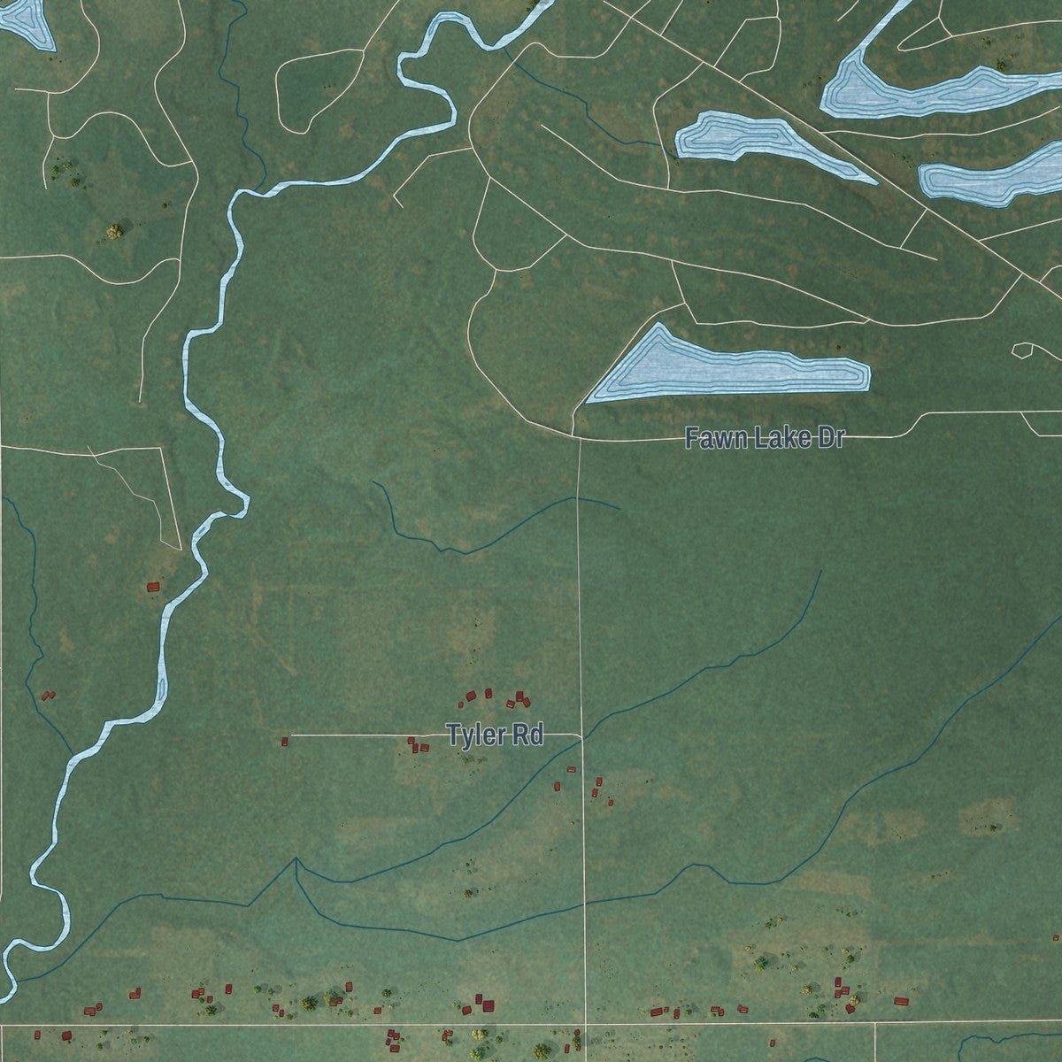 Close-up of the map of Hinton, Michigan print showing street and building detail