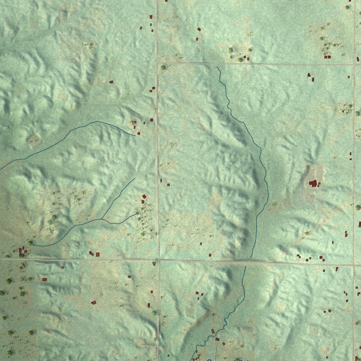 Close-up of the map of Cleon, Michigan print showing street and building detail