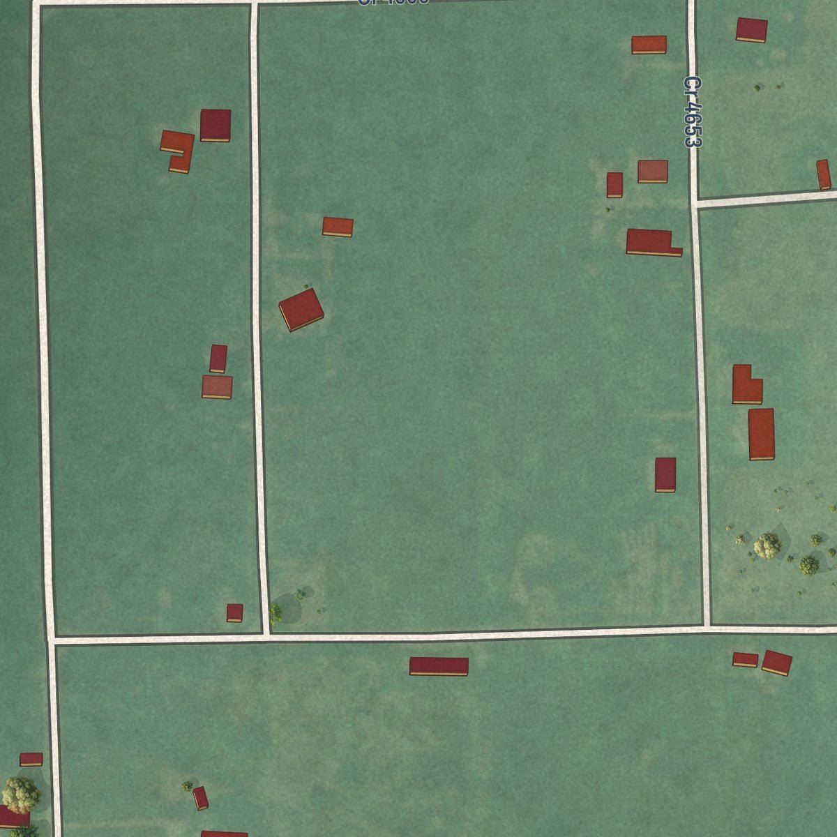 Close-up of the map of Foraker, Oklahoma print showing street and building detail