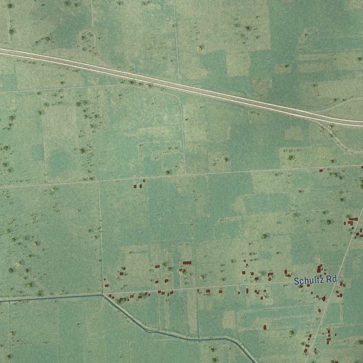 Close-up of the map of Berlin, St. Clair County, Michigan print showing street and building detail