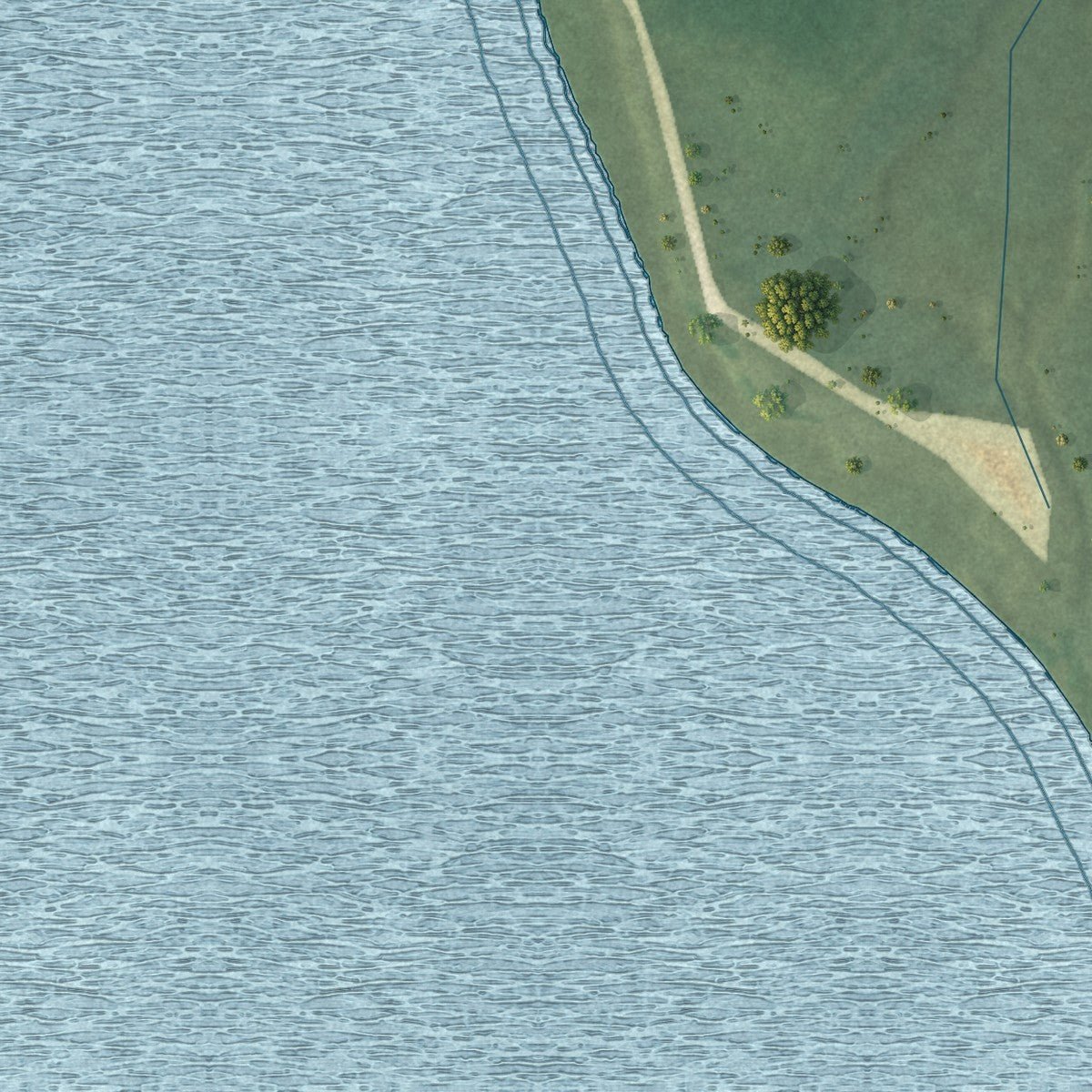 Close-up of the map of Shinnecock Reservation, New York print showing street and building detail