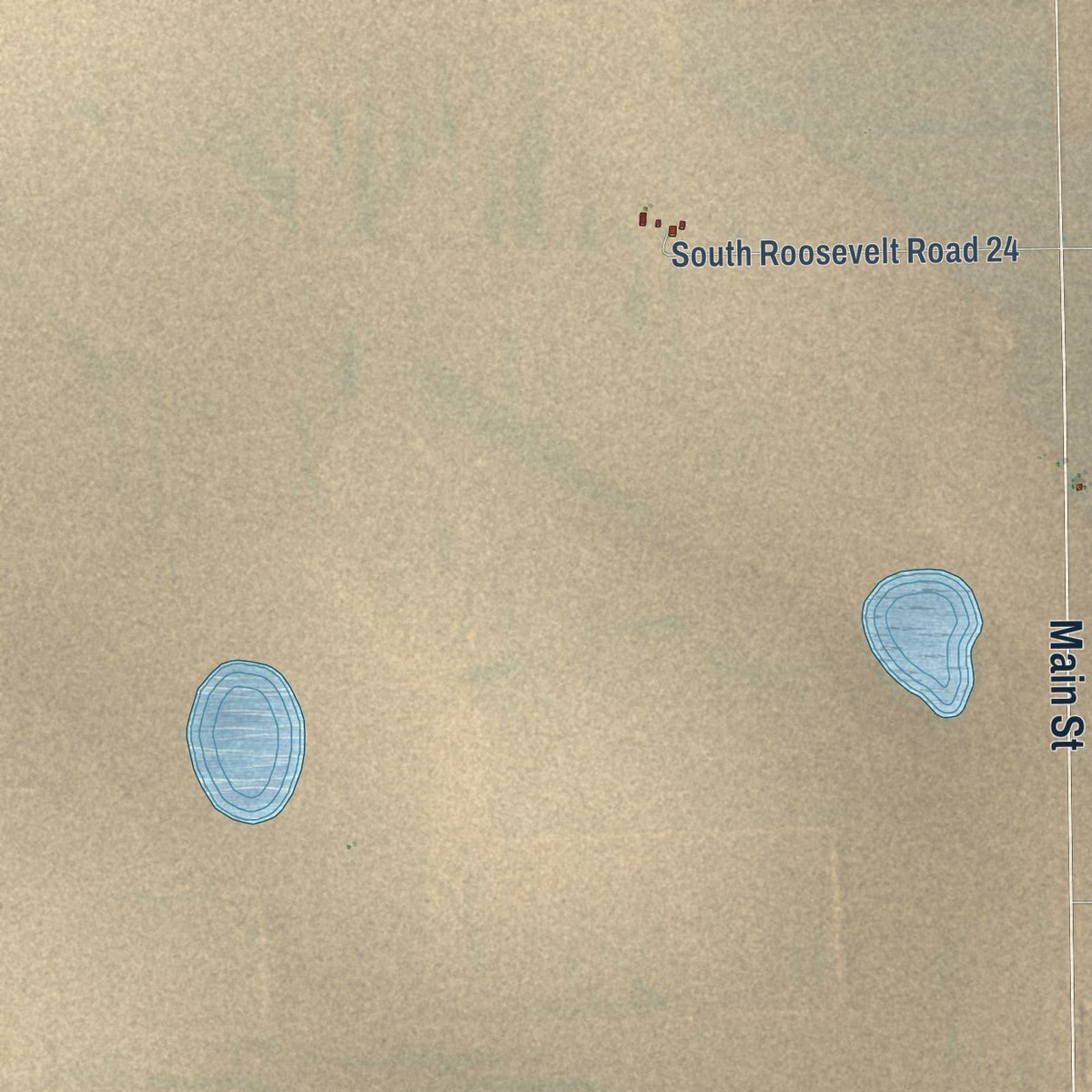 Close-up of the map of Causey, New Mexico print showing street and building detail