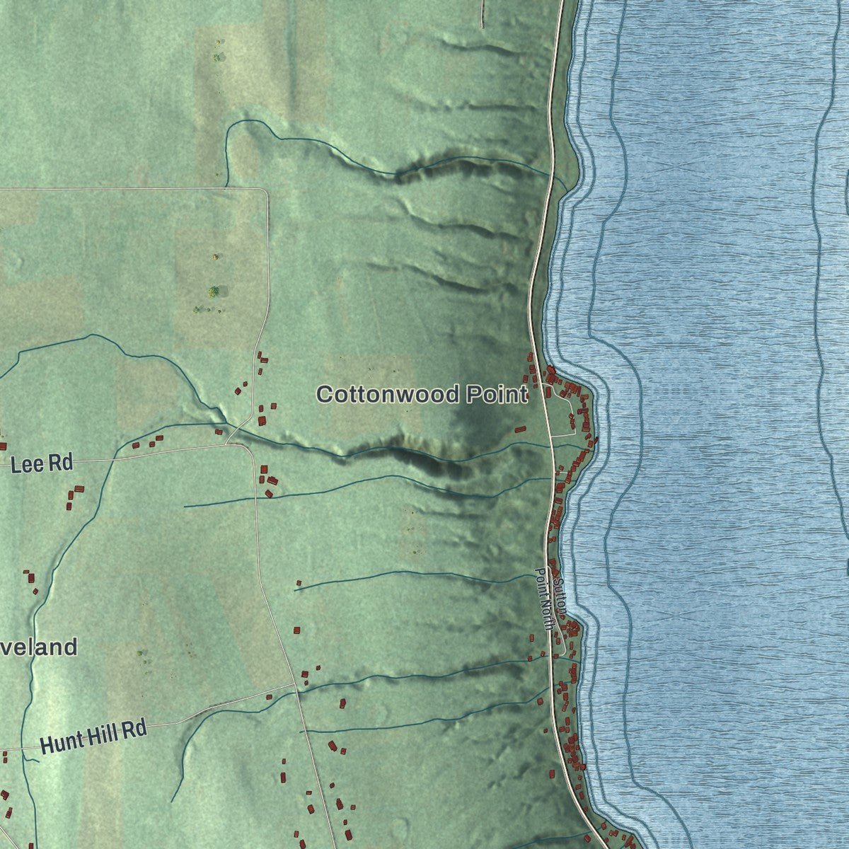 Close-up of the map of Groveland, New York print showing street and building detail