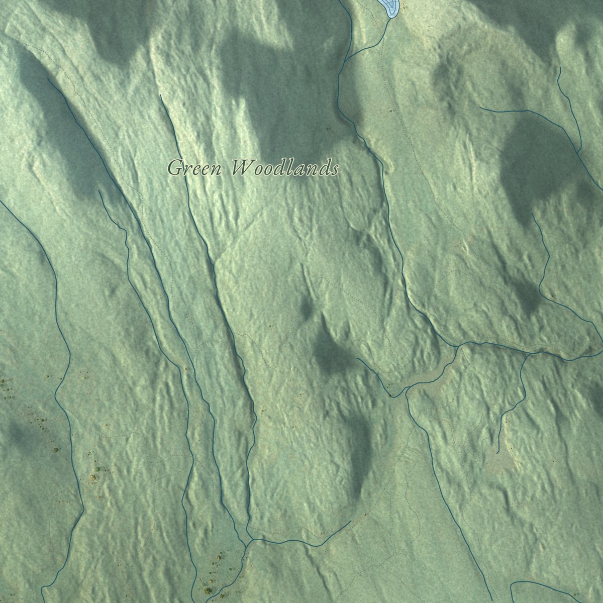 Close-up of the map of Dorchester, New Hampshire print showing street and building detail