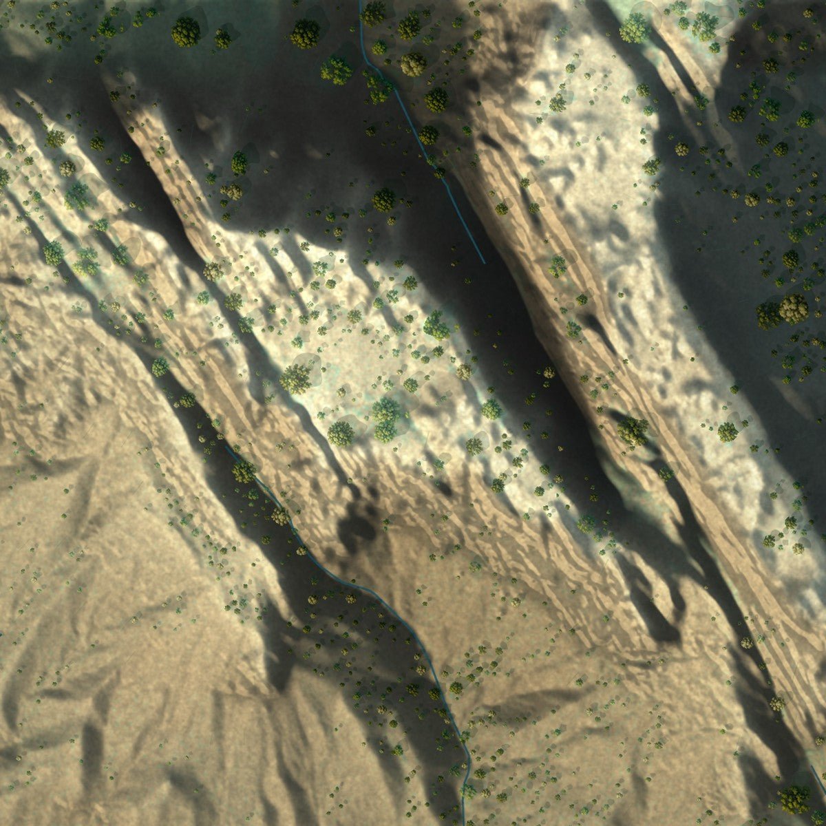 Close-up of the map of Hildale, Utah print showing street and building detail