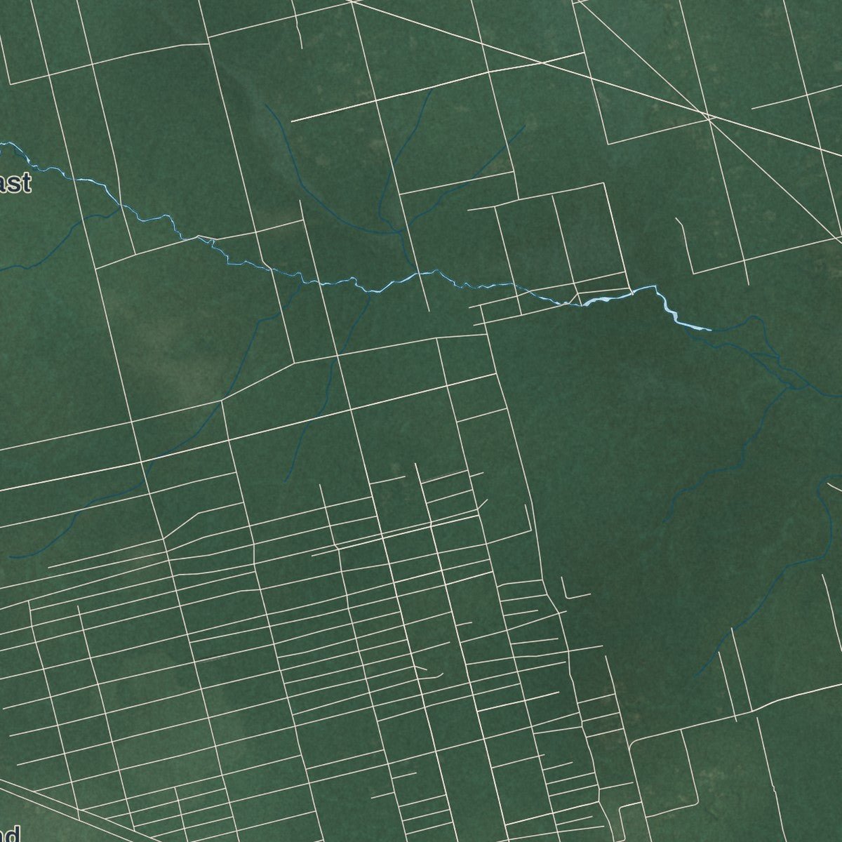 Close-up of the map of Buena Vista, New Jersey print showing street and building detail