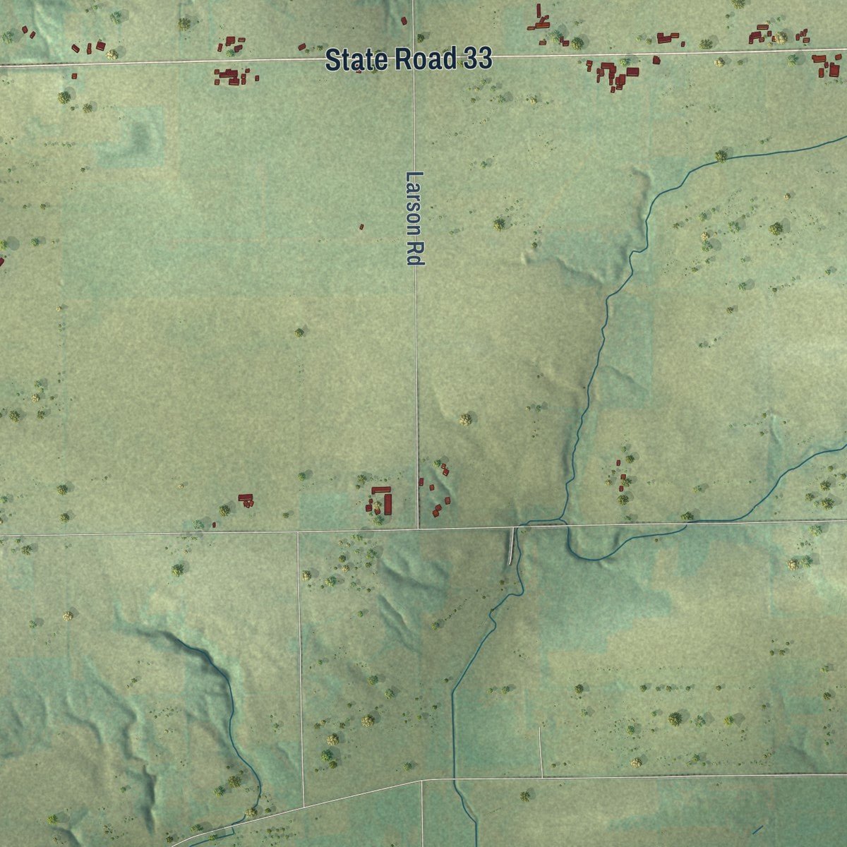 Close-up of the map of Scott, Columbia County, Wisconsin print showing street and building detail