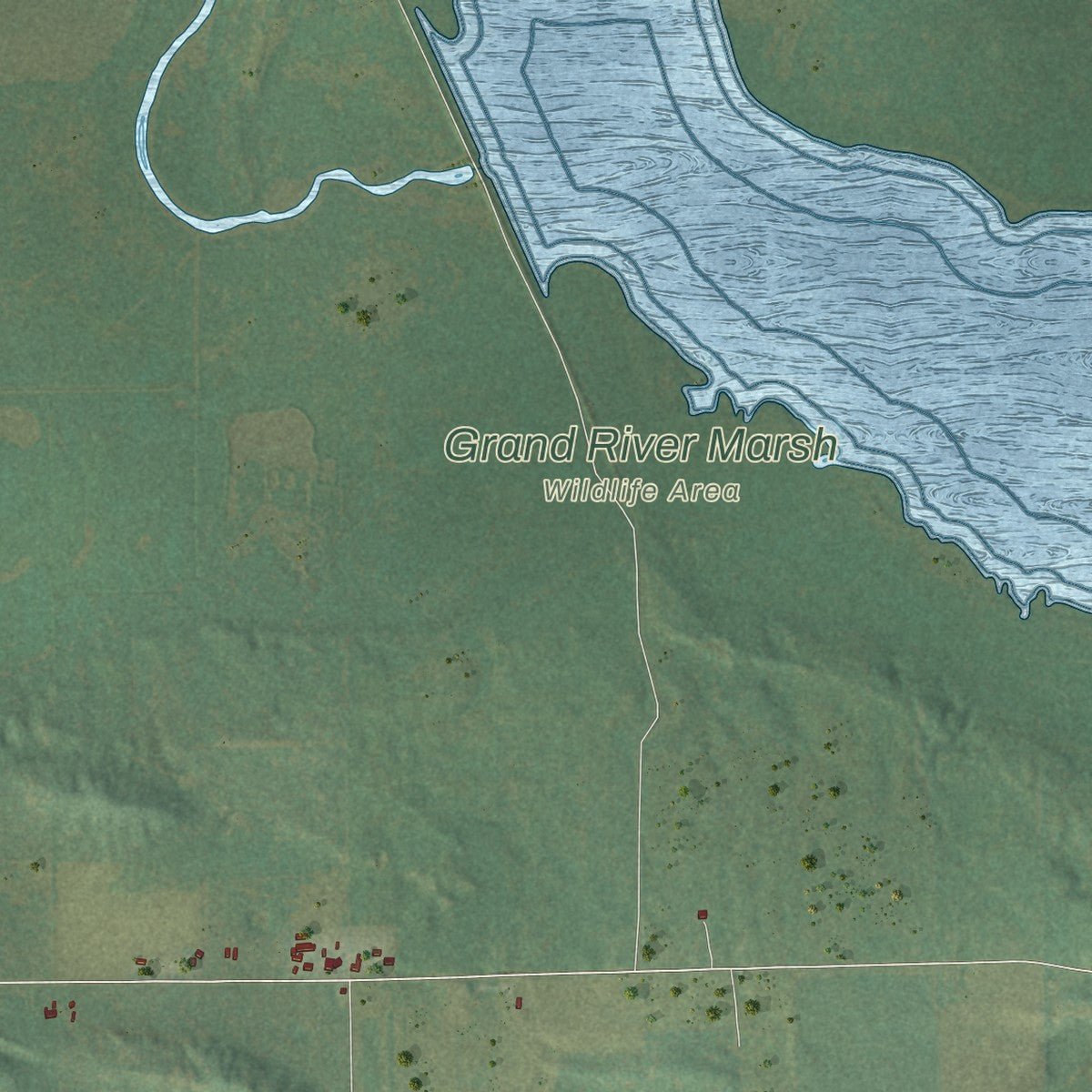 Close-up of the map of Buffalo, Marquette County, Wisconsin print showing street and building detail