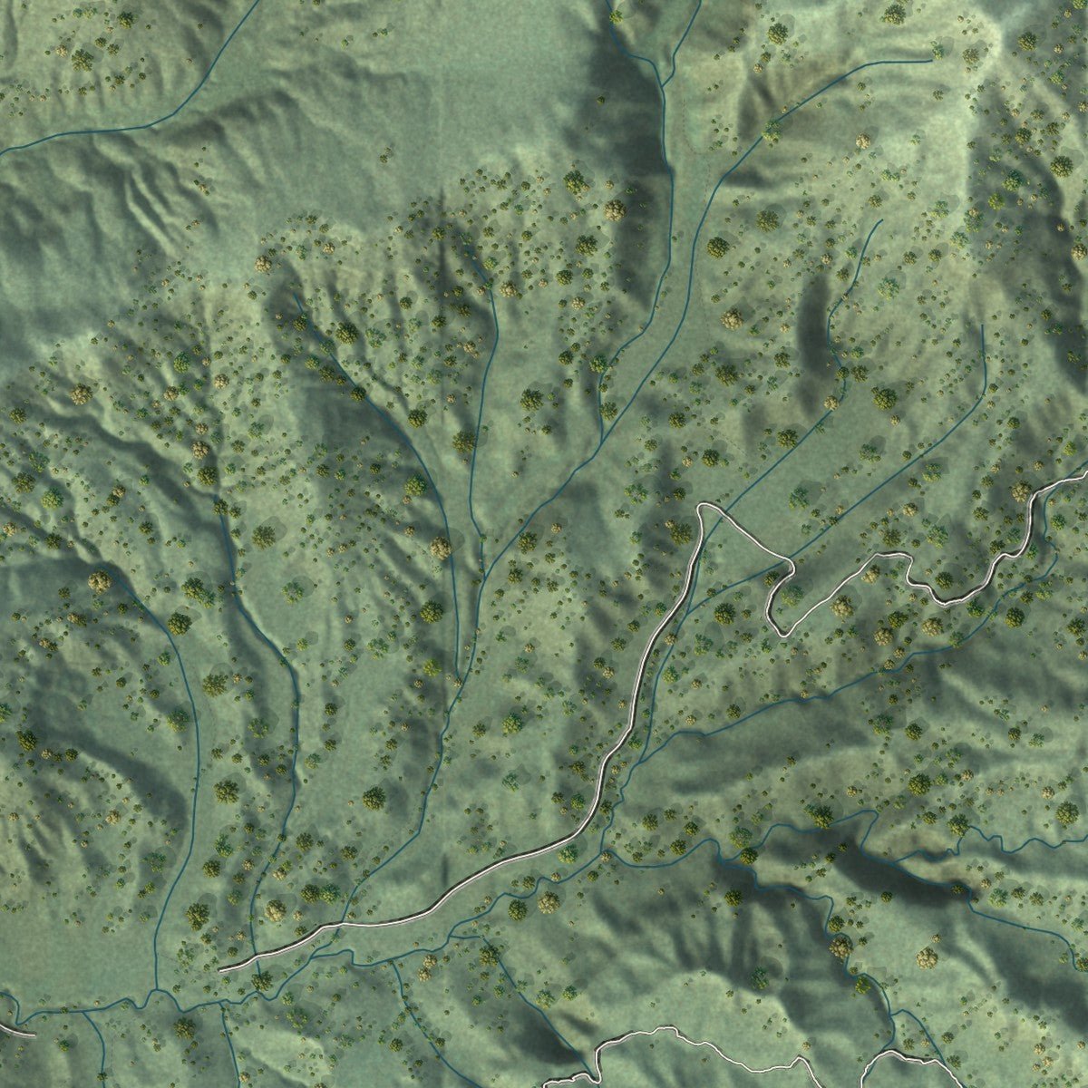 Close-up of the map of Glendale, Utah print showing street and building detail