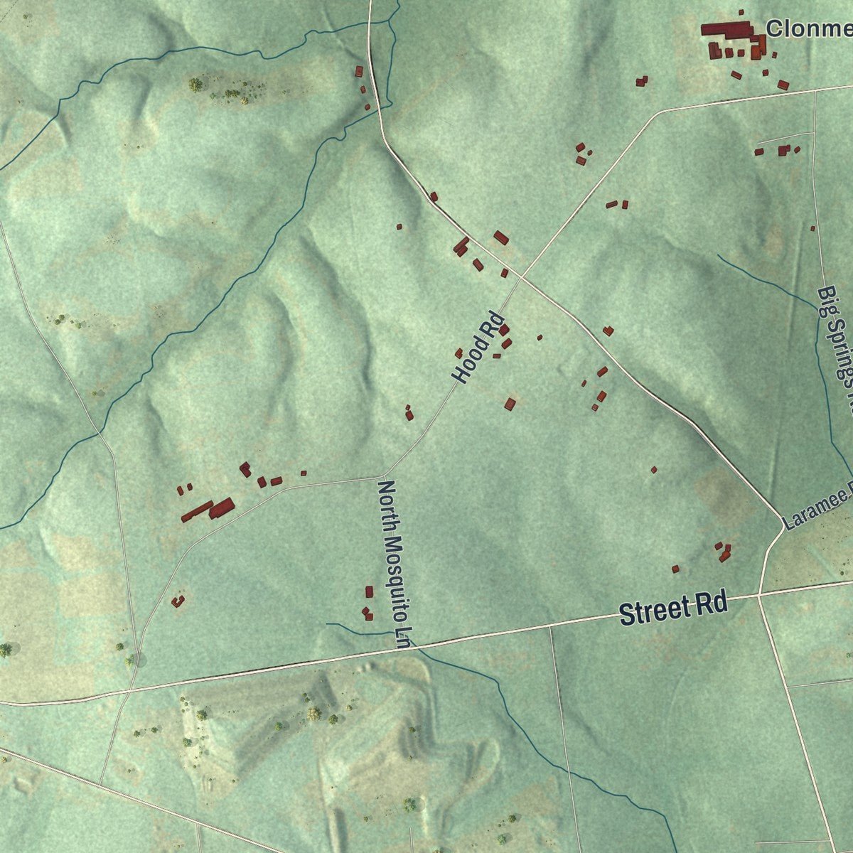 Close-up of the map of West Marlborough, Pennsylvania print showing street and building detail