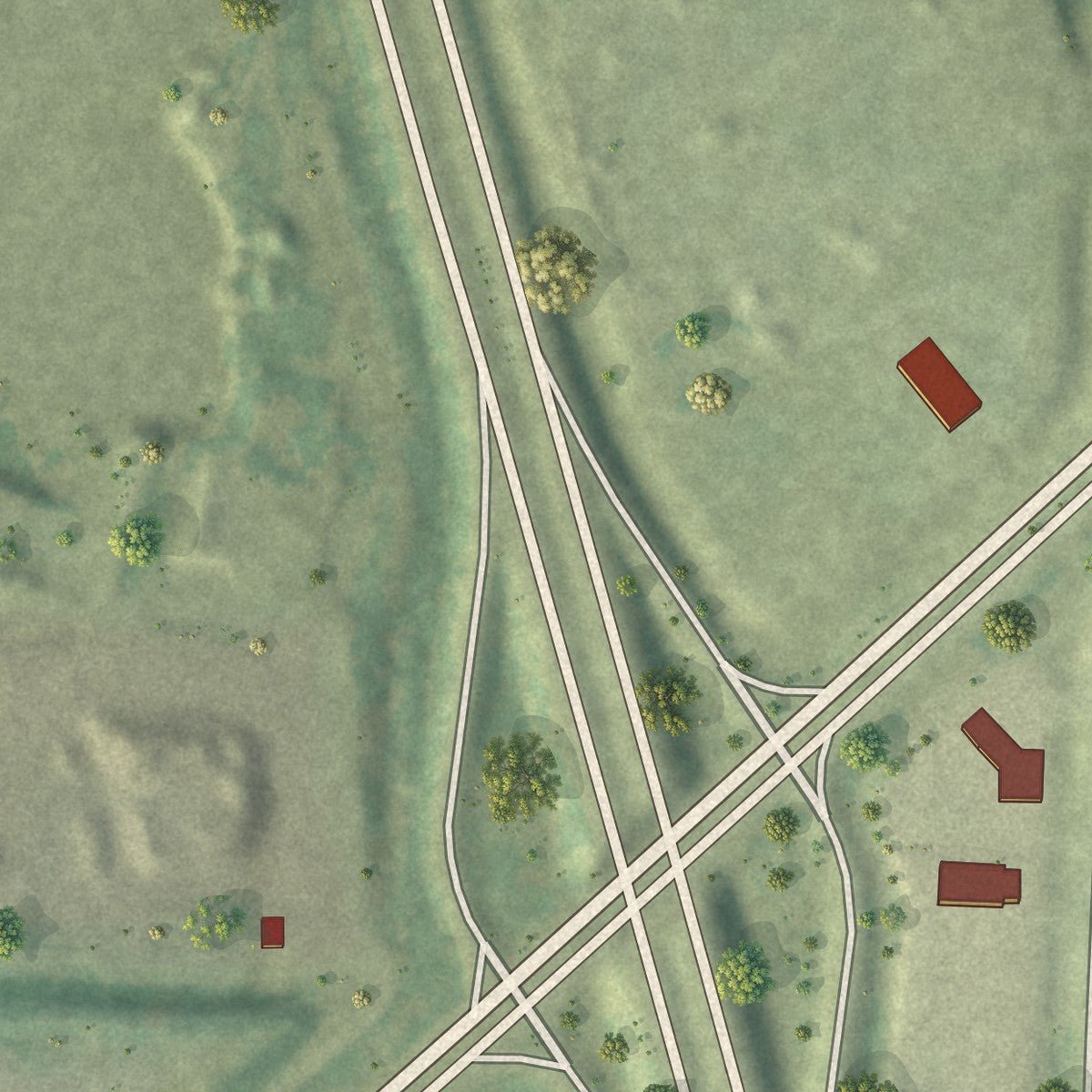 Close-up of the map of River Bend, Missouri print showing street and building detail
