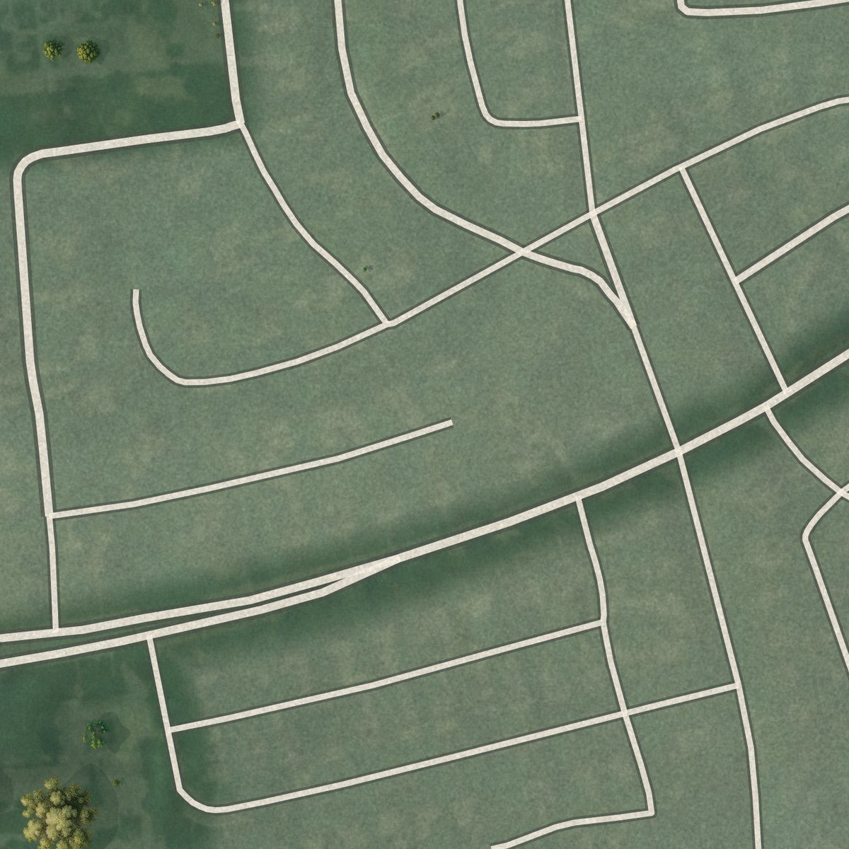 Close-up of the map of Bellona-Gittings, Maryland print showing street and building detail