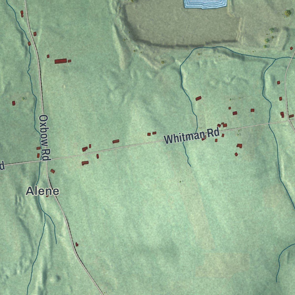 Close-up of the map of Lincoln, New York print showing street and building detail