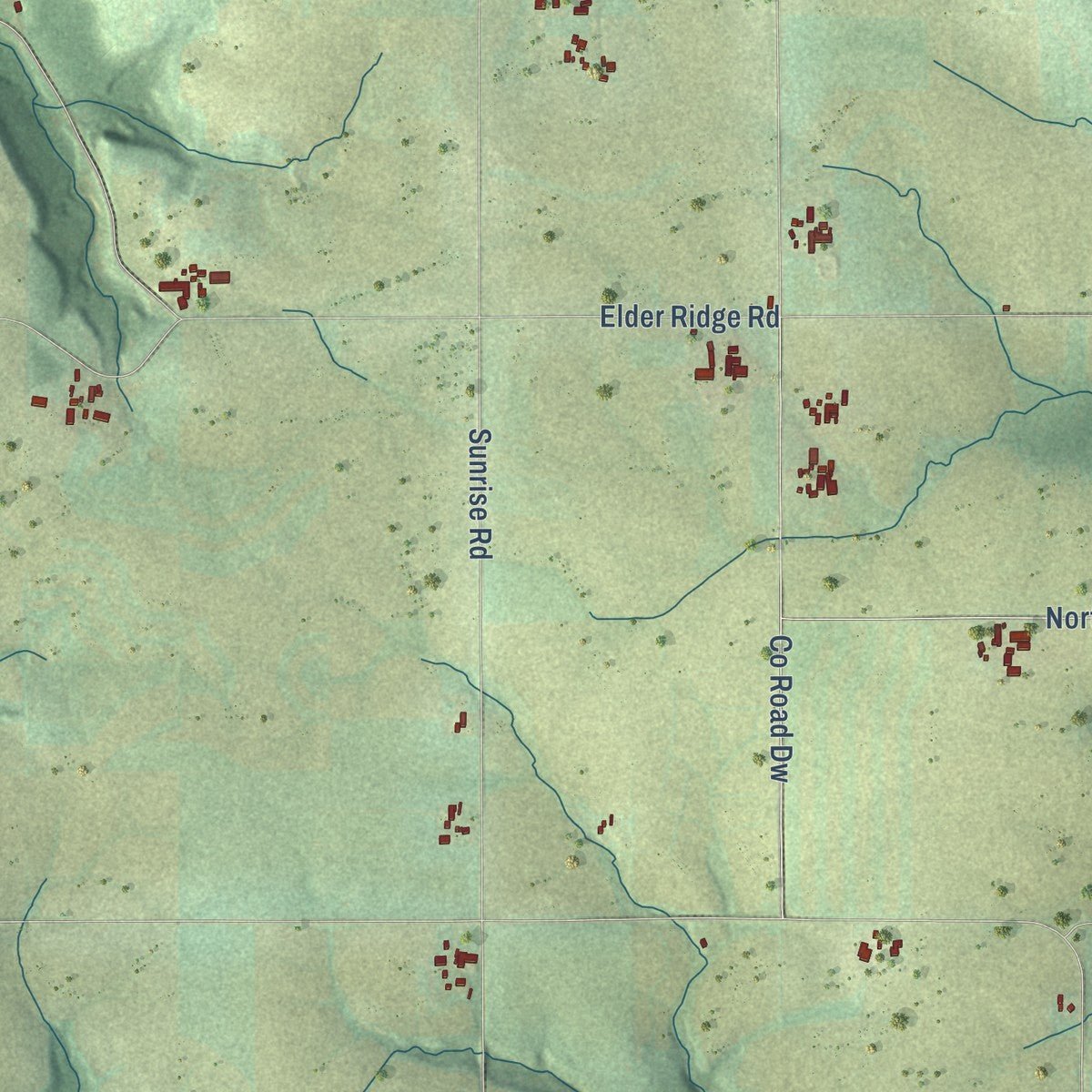 Close-up of the map of the Town of Westfield, Sauk County, Wisconsin print showing street and building detail