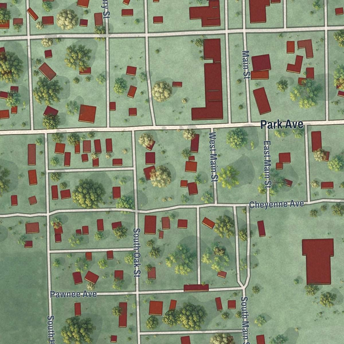 Close-up of the map of Polk, Nebraska print showing street and building detail