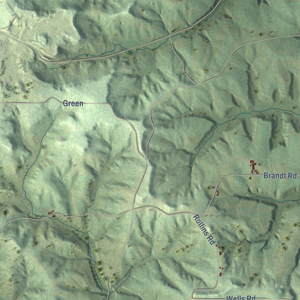 Close-up of the map of Summit, Juneau County, Wisconsin print showing street and building detail