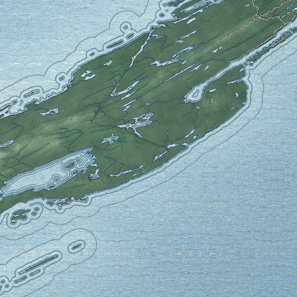 Close-up of the map of Eagle Harbor, Michigan print showing street and building detail