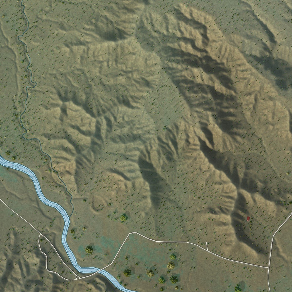 Close-up of the map of Cannonville, Utah print showing street and building detail