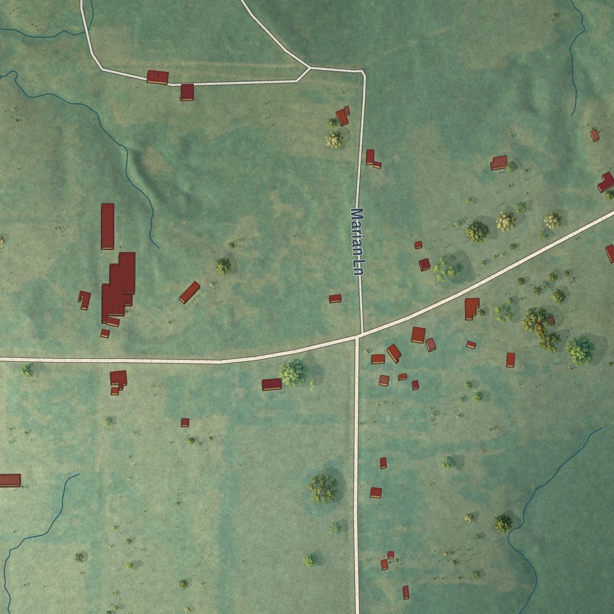 Close-up of the map of Stanley, Louisiana print showing street and building detail