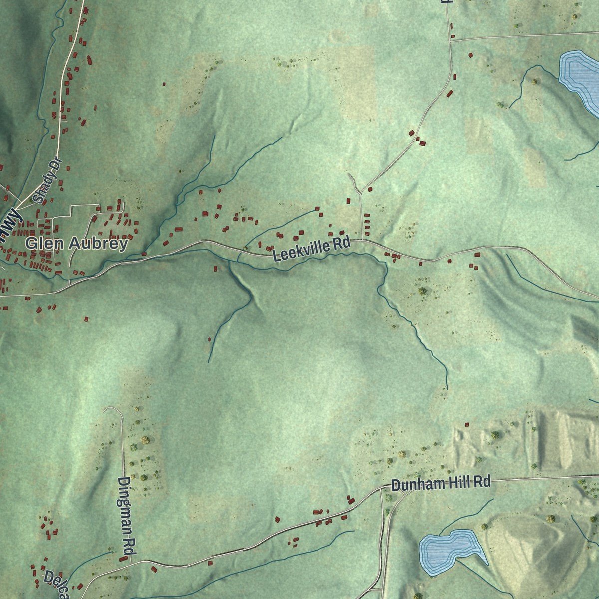 Close-up of the map of Nanticoke, New York print showing street and building detail