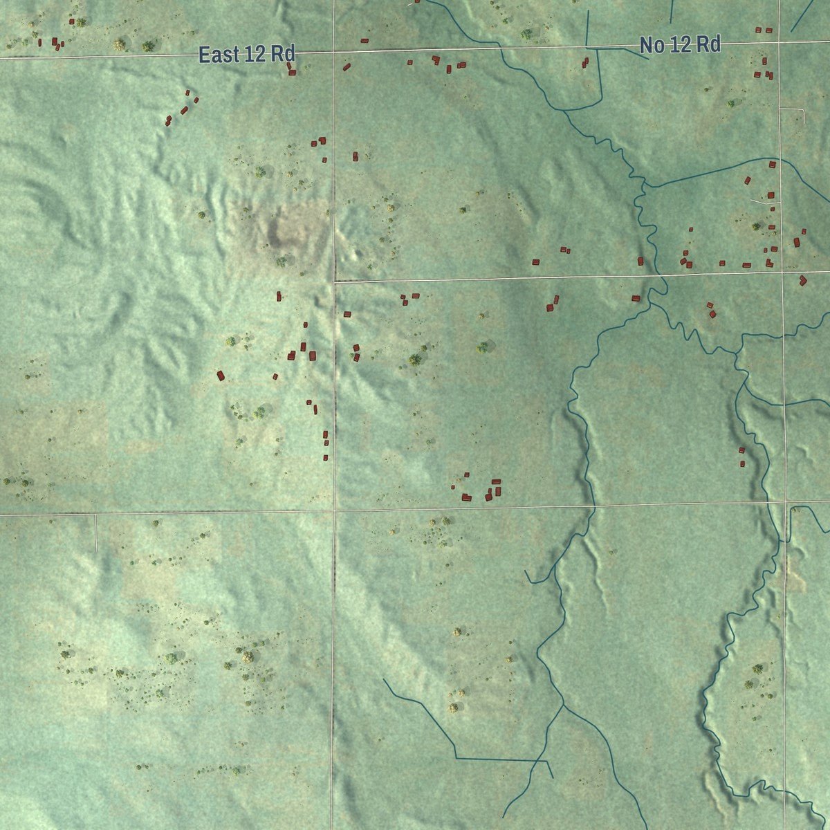 Close-up of the map of Greenwood, Wexford County, Michigan print showing street and building detail