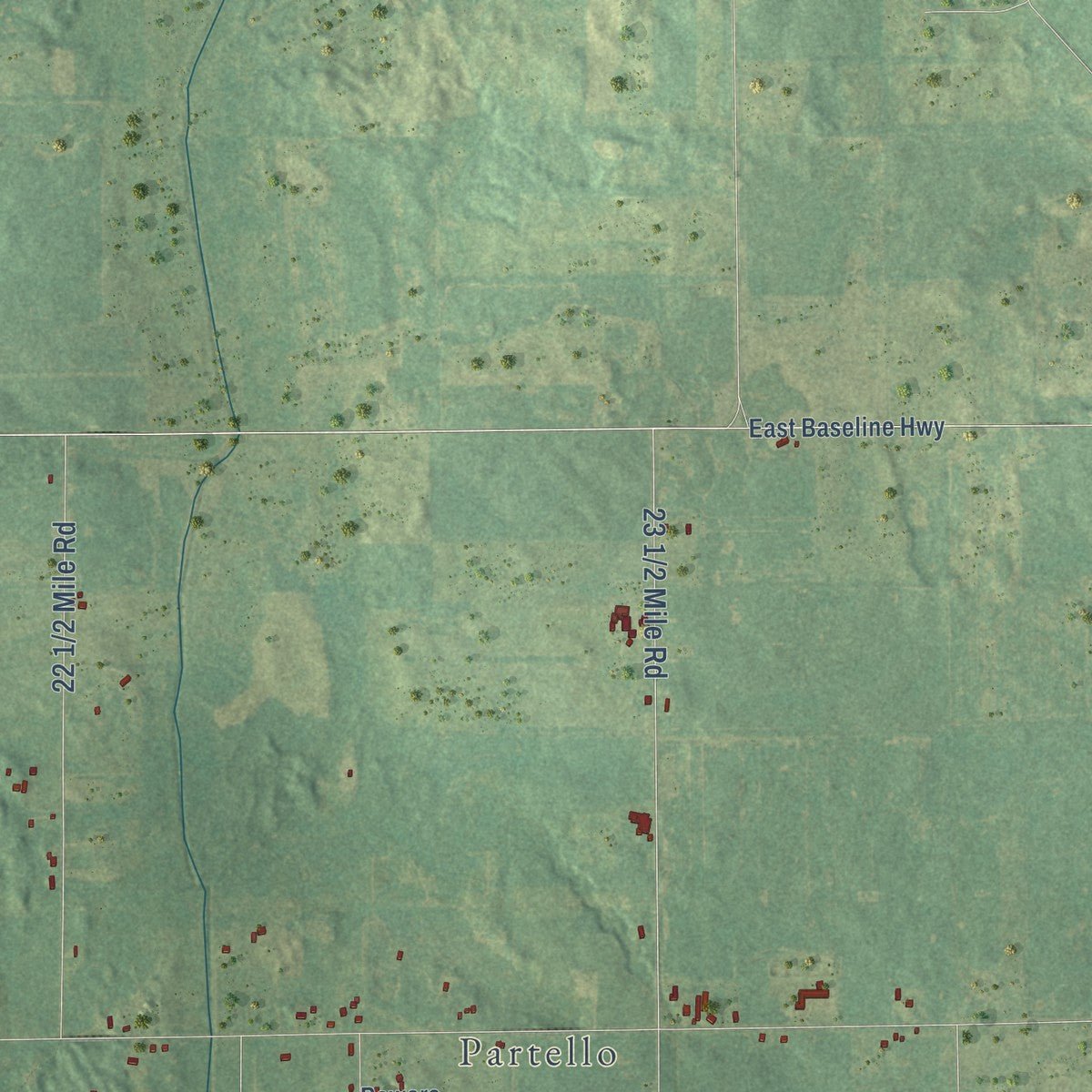 Close-up of the map of Lee, Calhoun County, Michigan print showing street and building detail