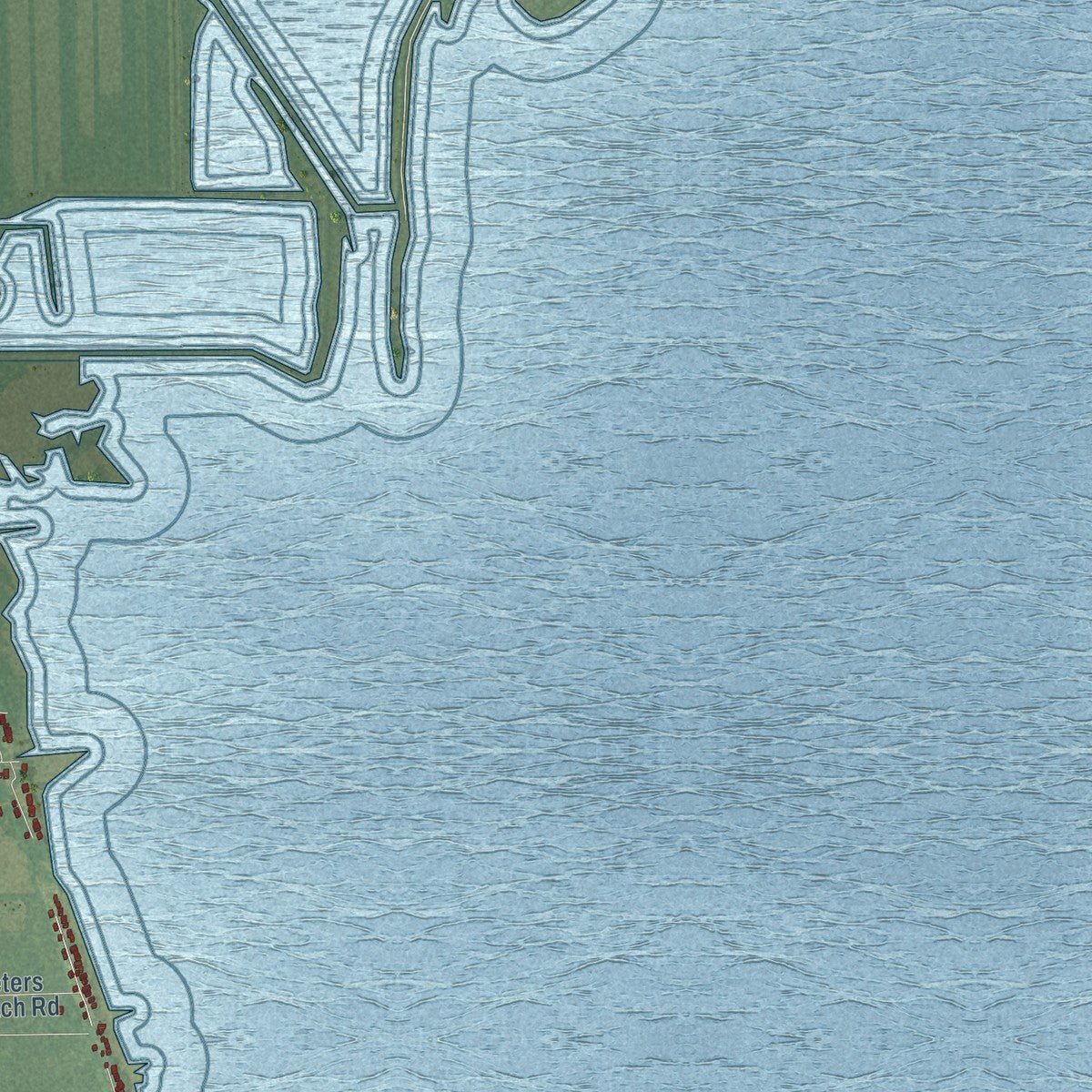 Close-up of the map of Fraser, Bay County, Michigan print showing street and building detail