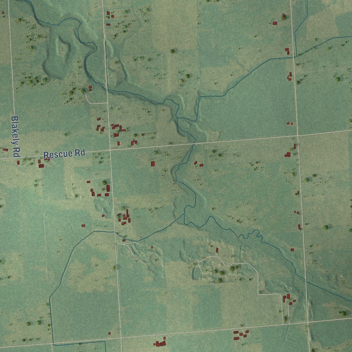 Close-up of the map of Grant, Huron County, Michigan print showing street and building detail