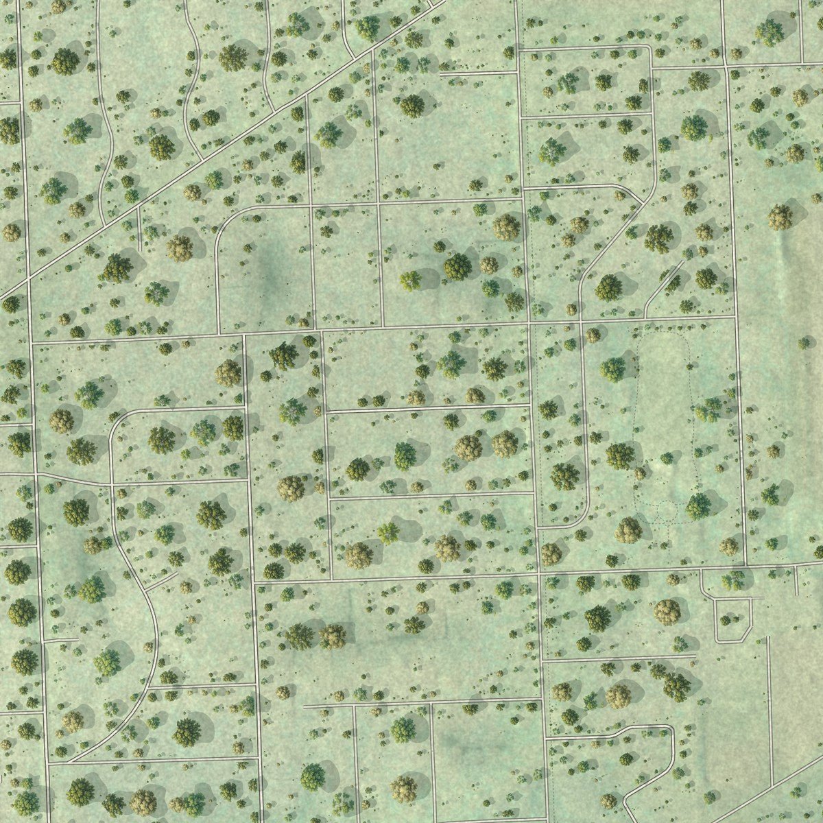Close-up of the map of Hodgkins, Illinois print showing street and building detail