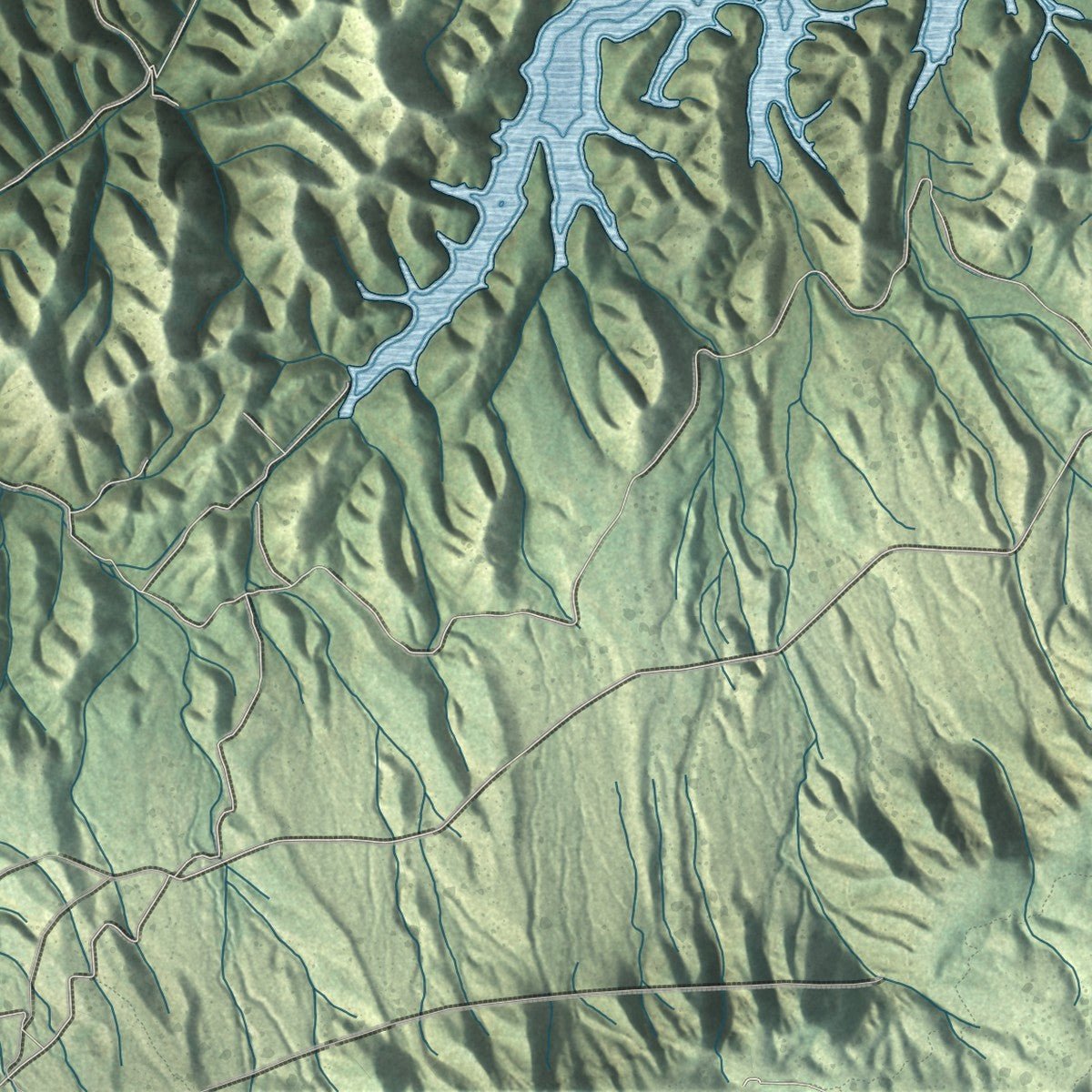 Close-up of the map of Bristol, Tennessee print showing street and building detail