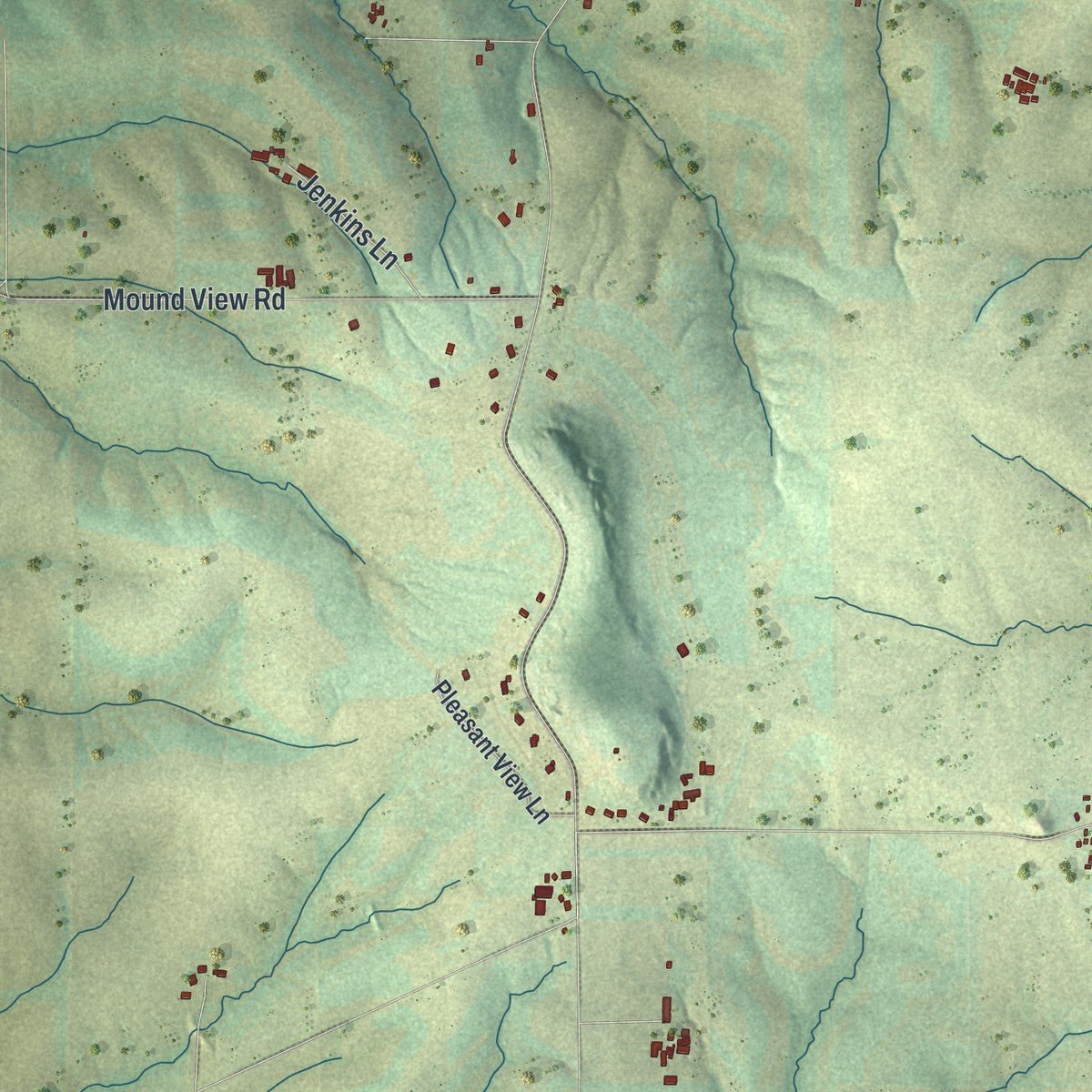 Close-up of the map of the Town of Belmont, Lafayette County, Wisconsin print showing street and building detail