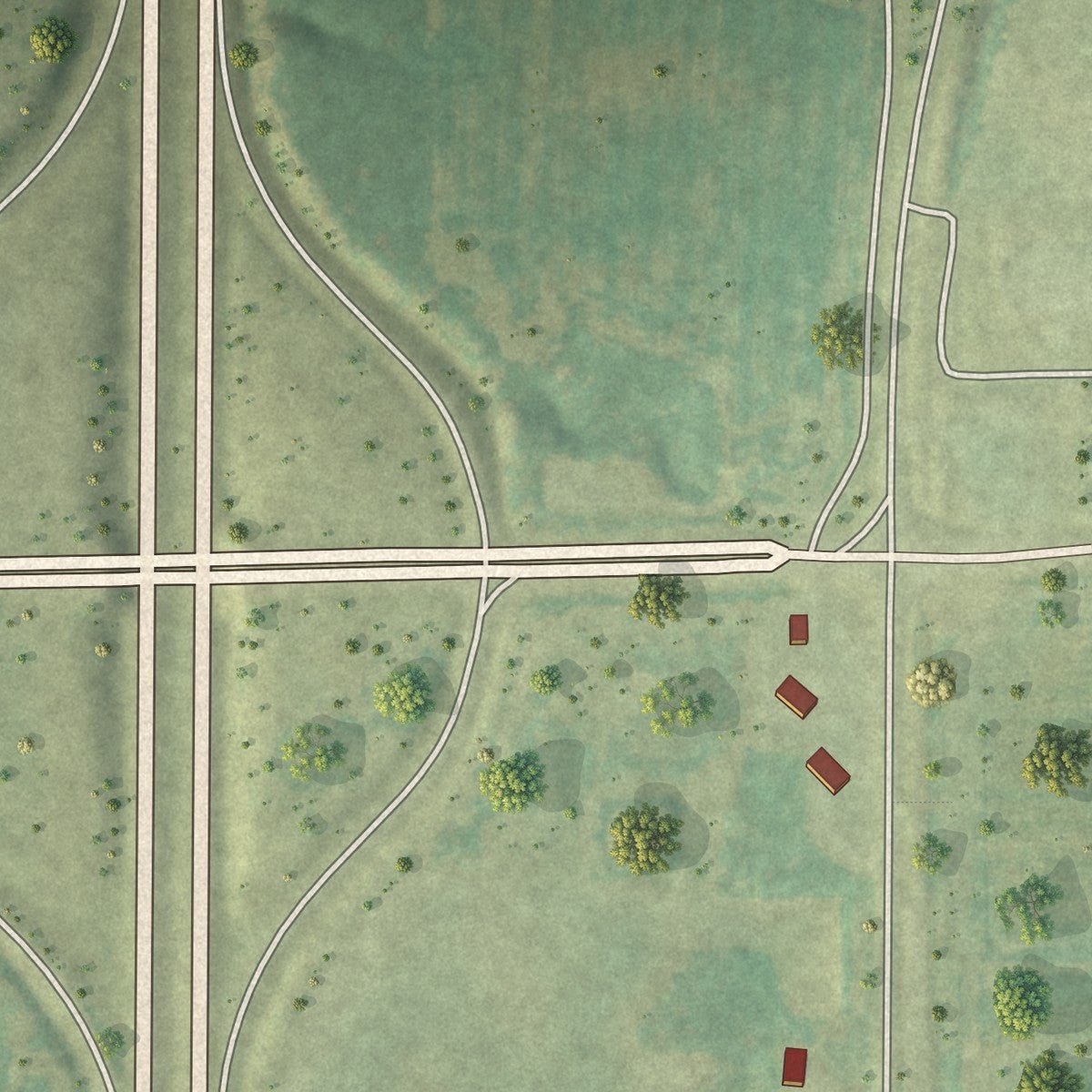 Close-up of the map of White City, Illinois print showing street and building detail