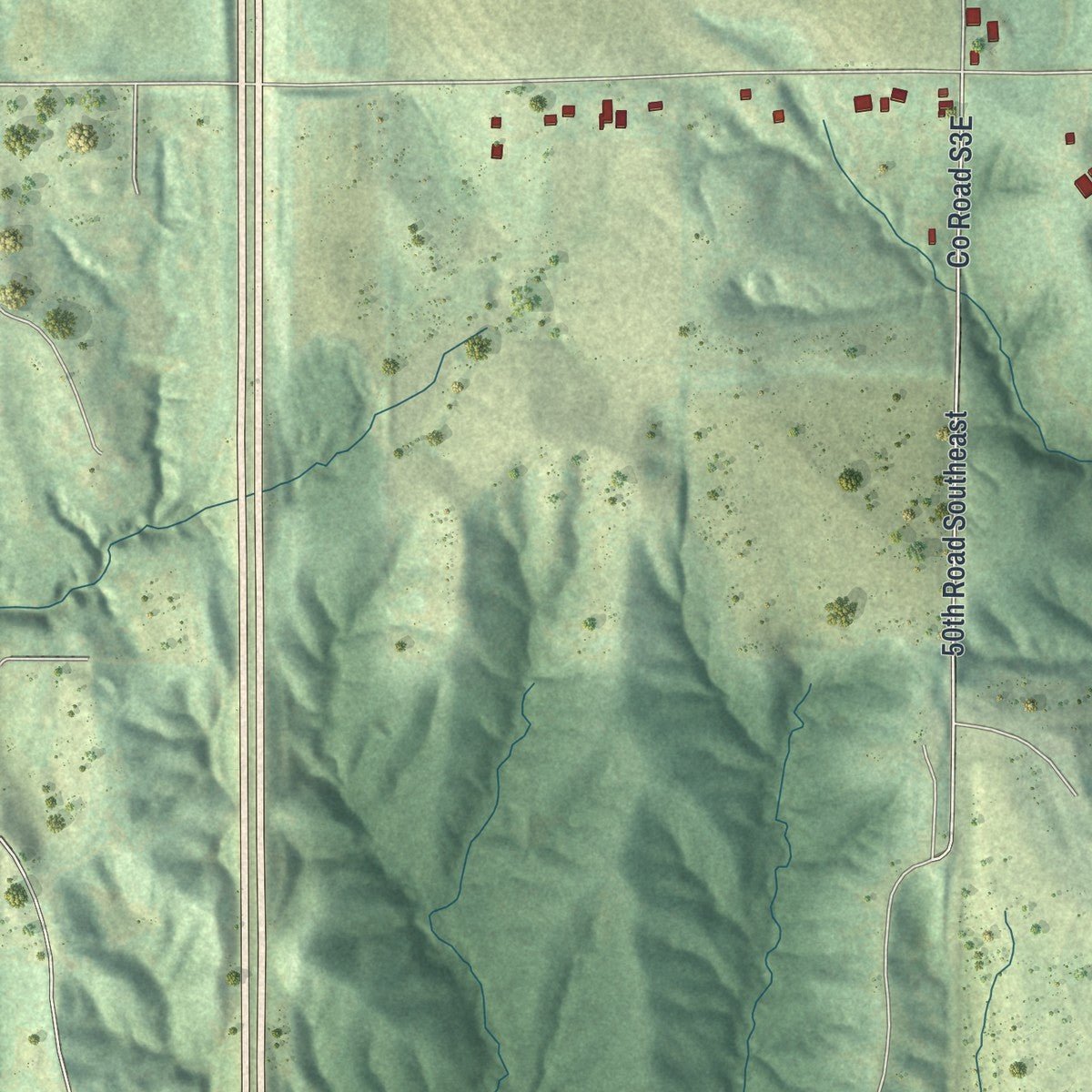 Close-up of the map of Agency, Missouri print showing street and building detail