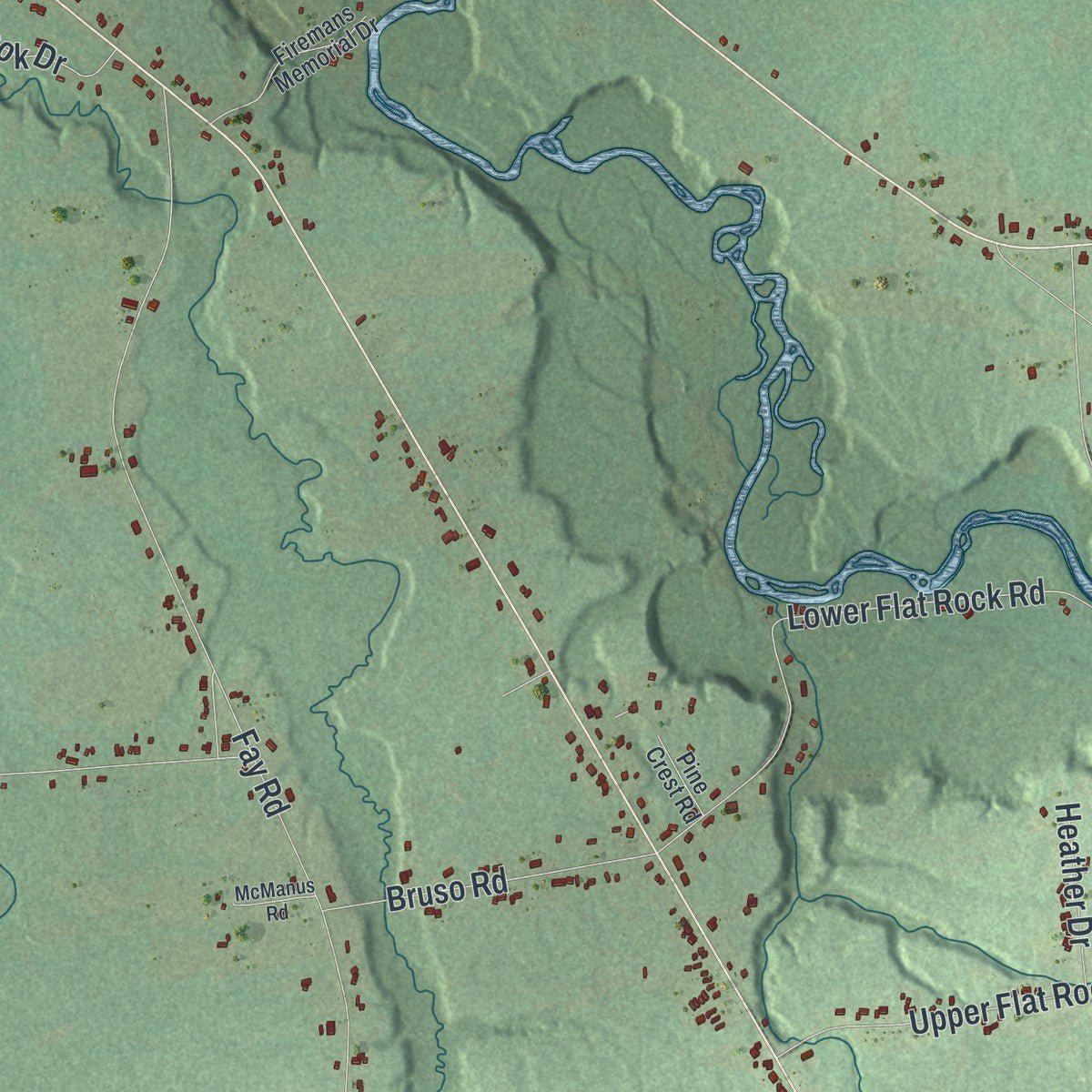 Close-up of the map of Westville, New York print showing street and building detail