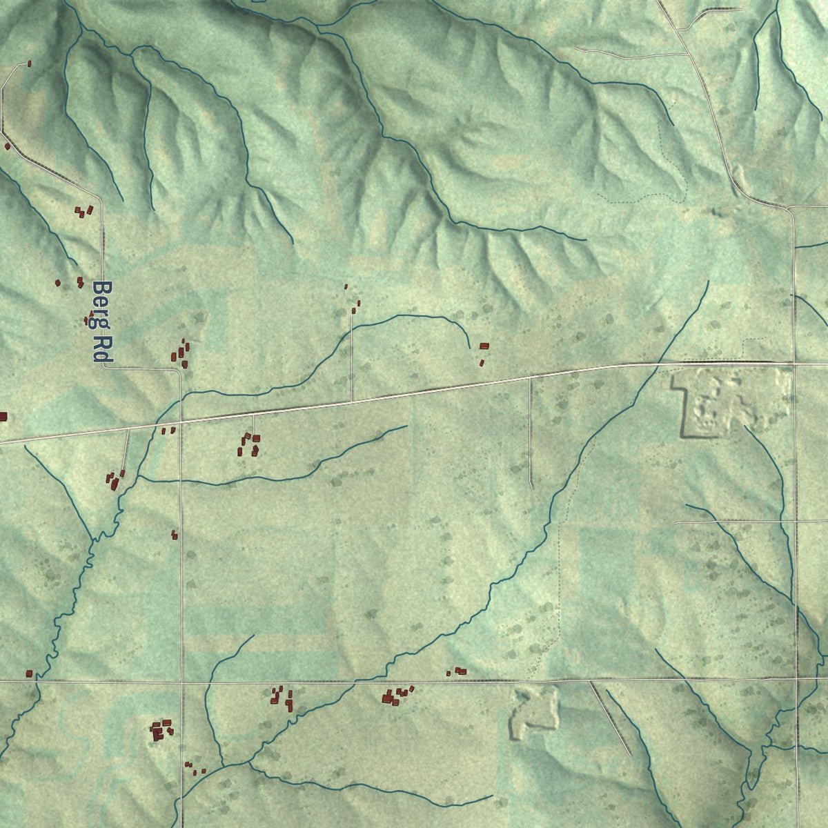 Close-up of the map of the Town of Linden, Wisconsin print showing street and building detail