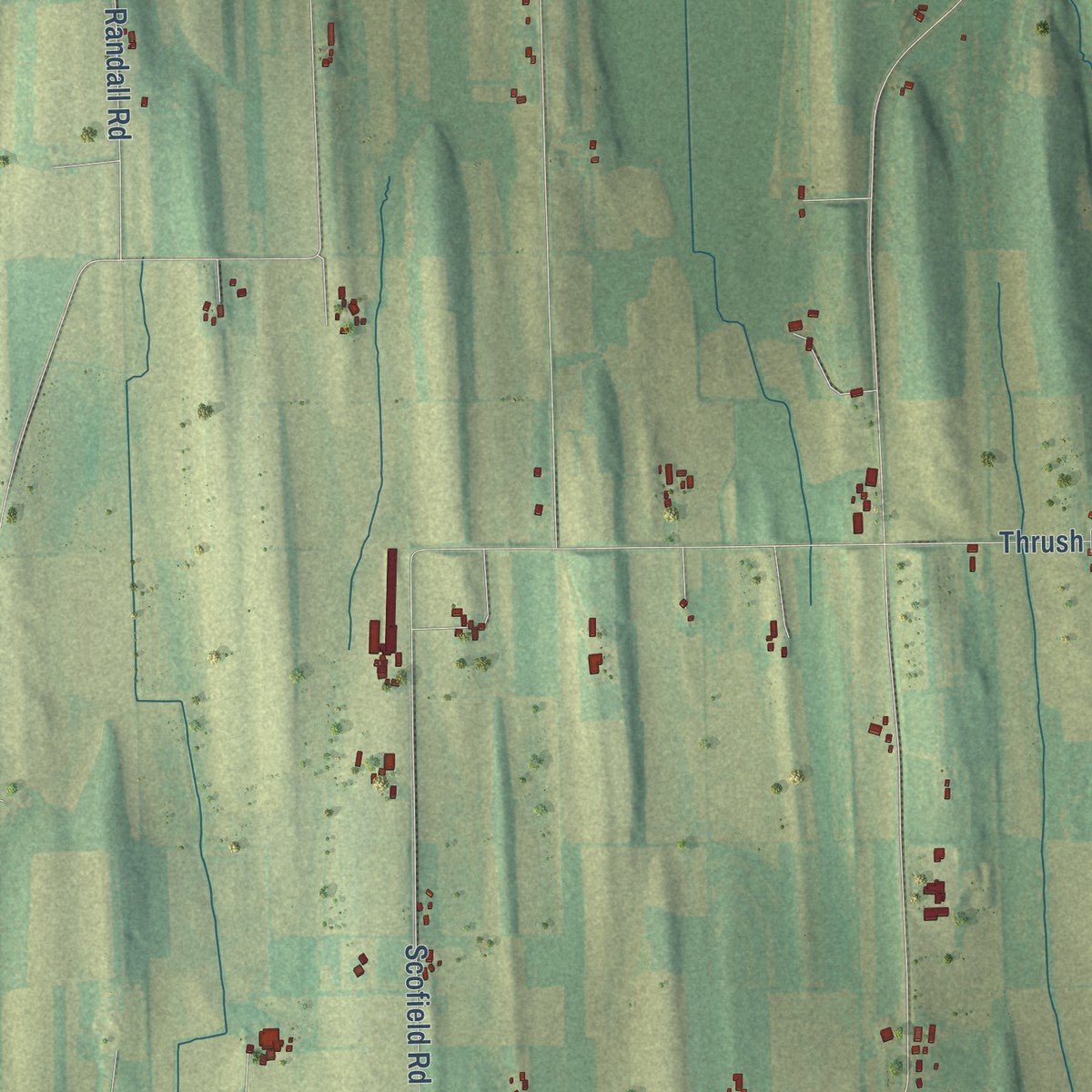 Close-up of the map of Lebanon, Dodge County, Wisconsin print showing street and building detail