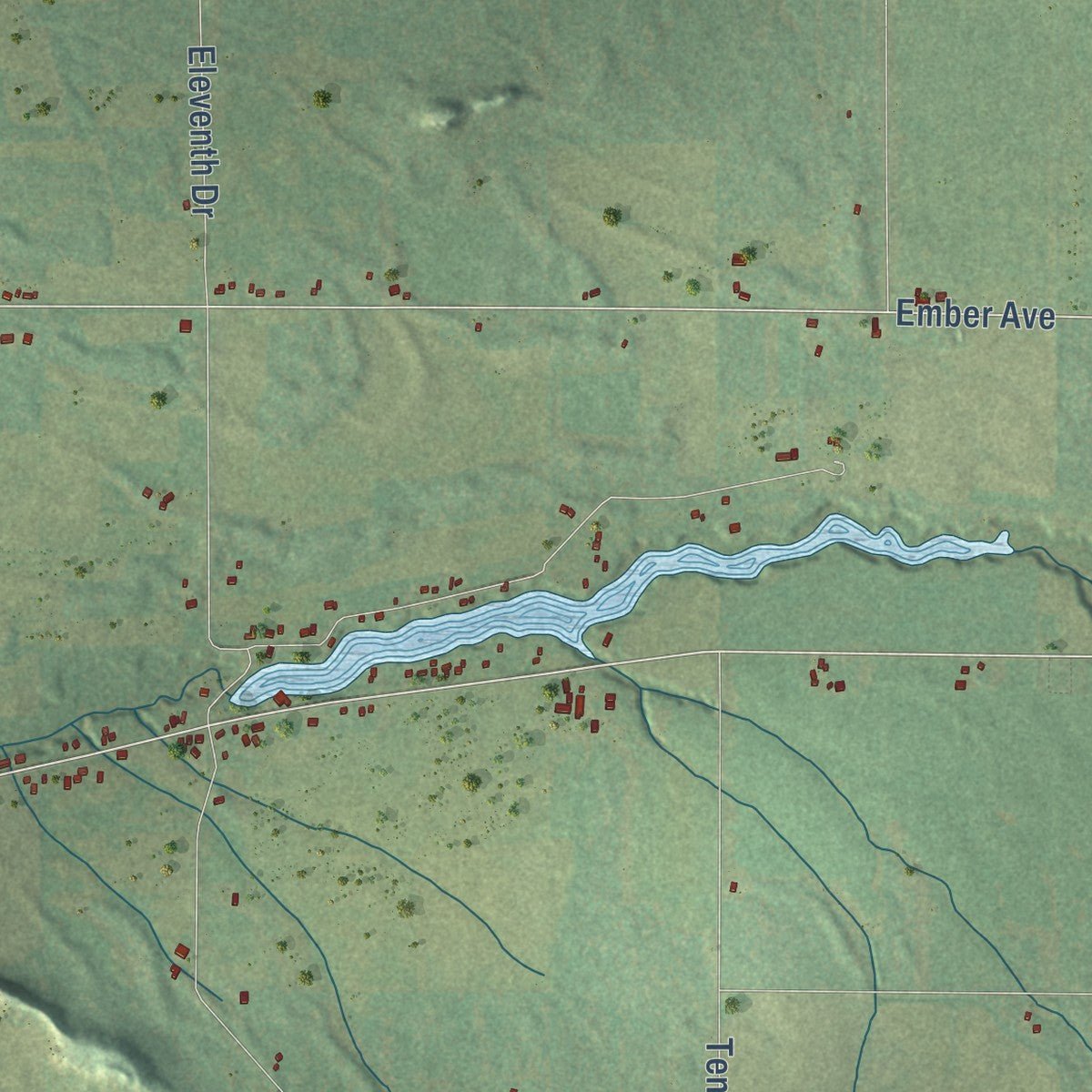 Close-up of the map of Easton, Adams County, Wisconsin print showing street and building detail