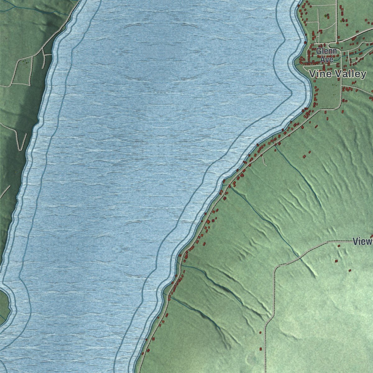 Close-up of the map of Middlesex, New York print showing street and building detail