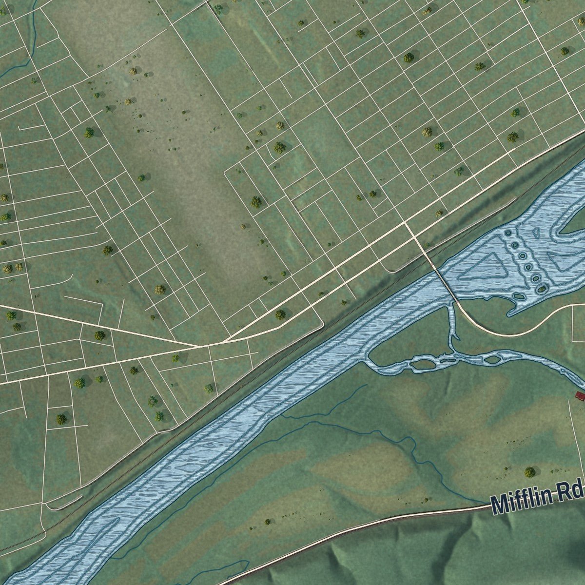 Close-up of the map of Nescopeck, Luzerne County, Pennsylvania print showing street and building detail