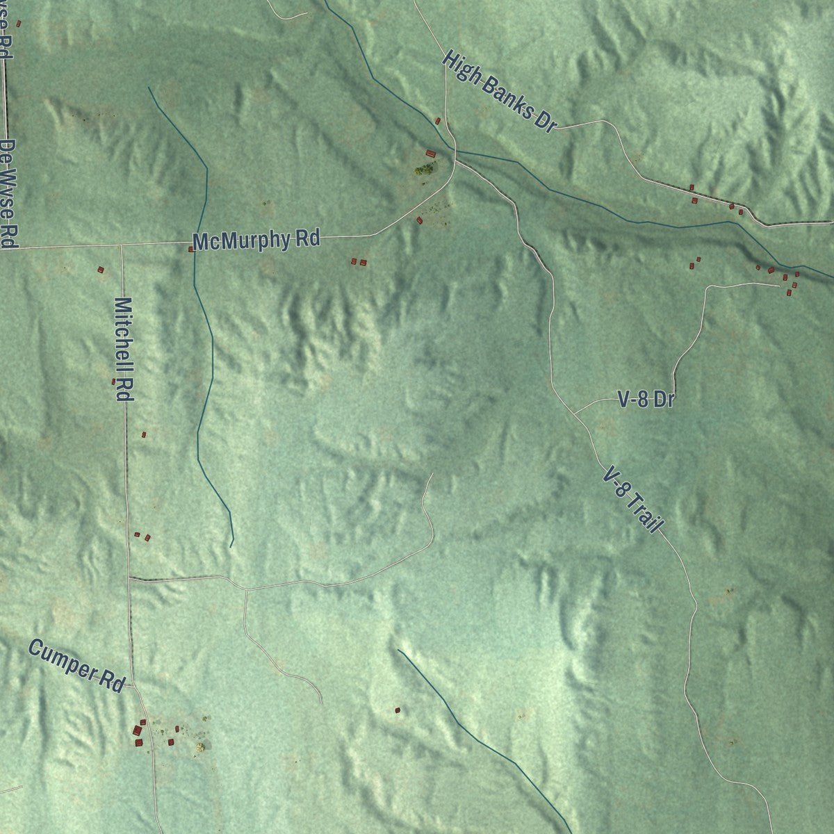Close-up of the map of Avery, Michigan print showing street and building detail