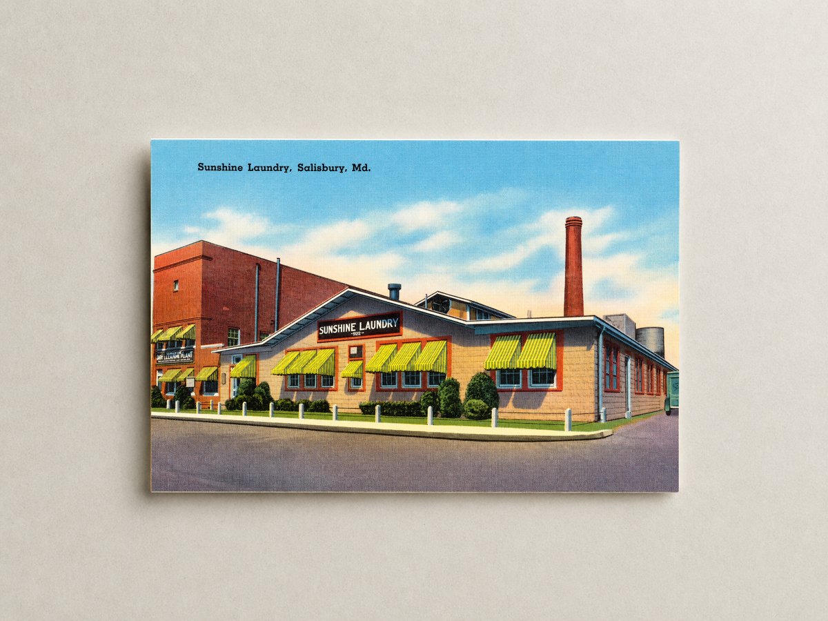 Sunshine Laundry, Salisbury, MD — Vintage Maryland Postcard