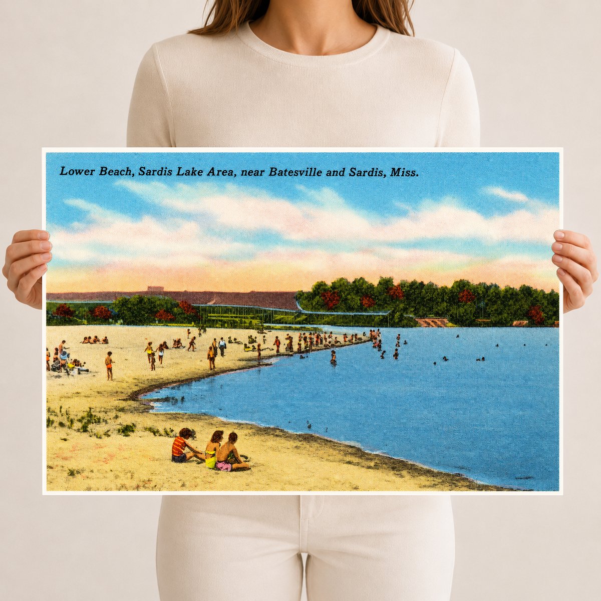 Sardis Lake, MS: Lower beach, Sardis Lake area, near Batesville and Sardis