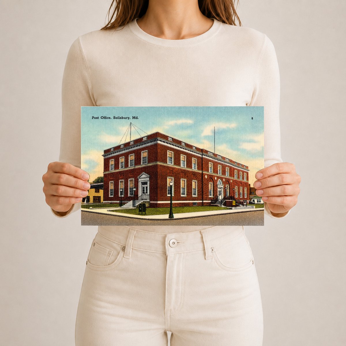 Post office, Salisbury, MD — Vintage Maryland Postcard