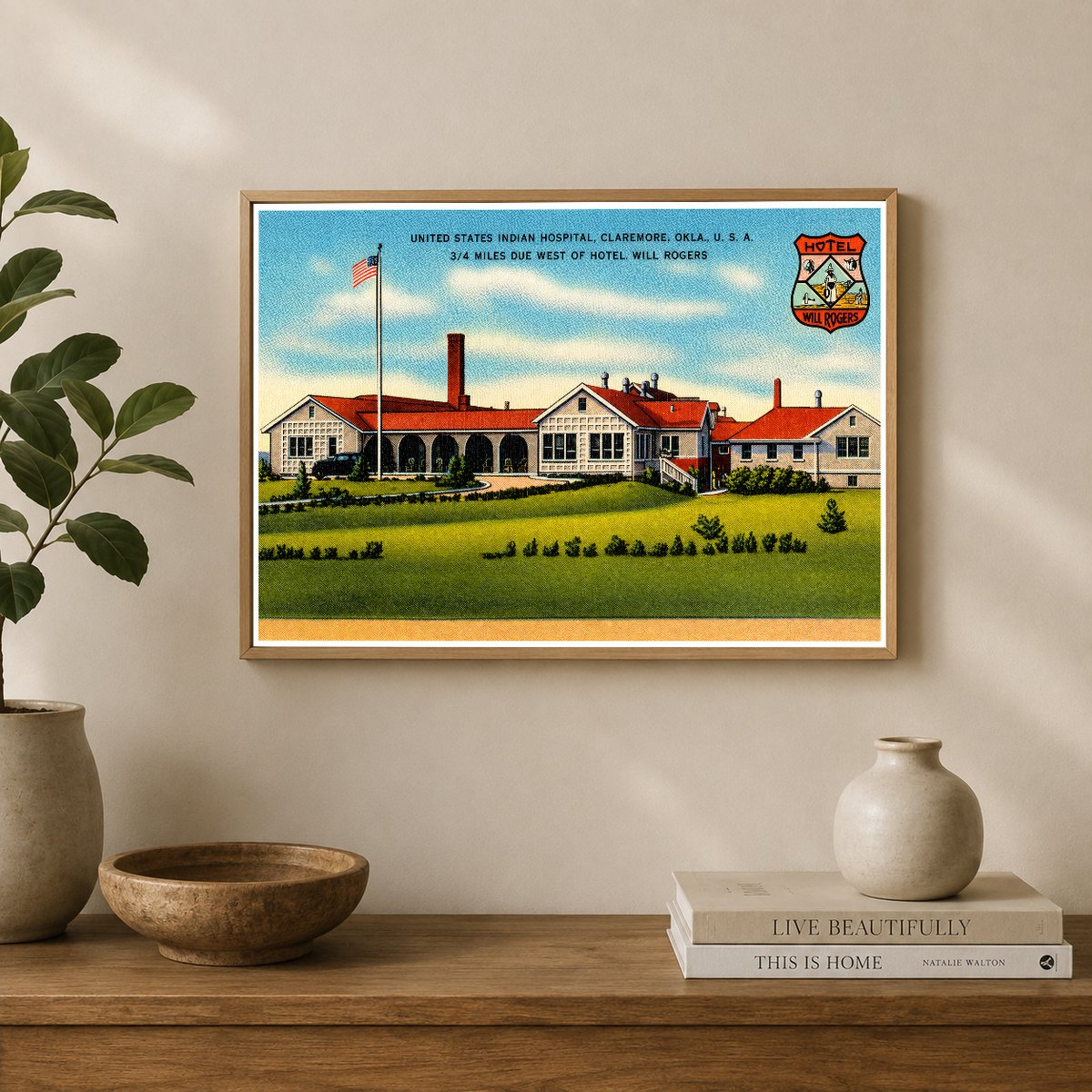 Claremore, OK: United States Indian Hospital, Claremore, Okla., U.S.A., 3/4 miles due west of Hotel Will Rogers