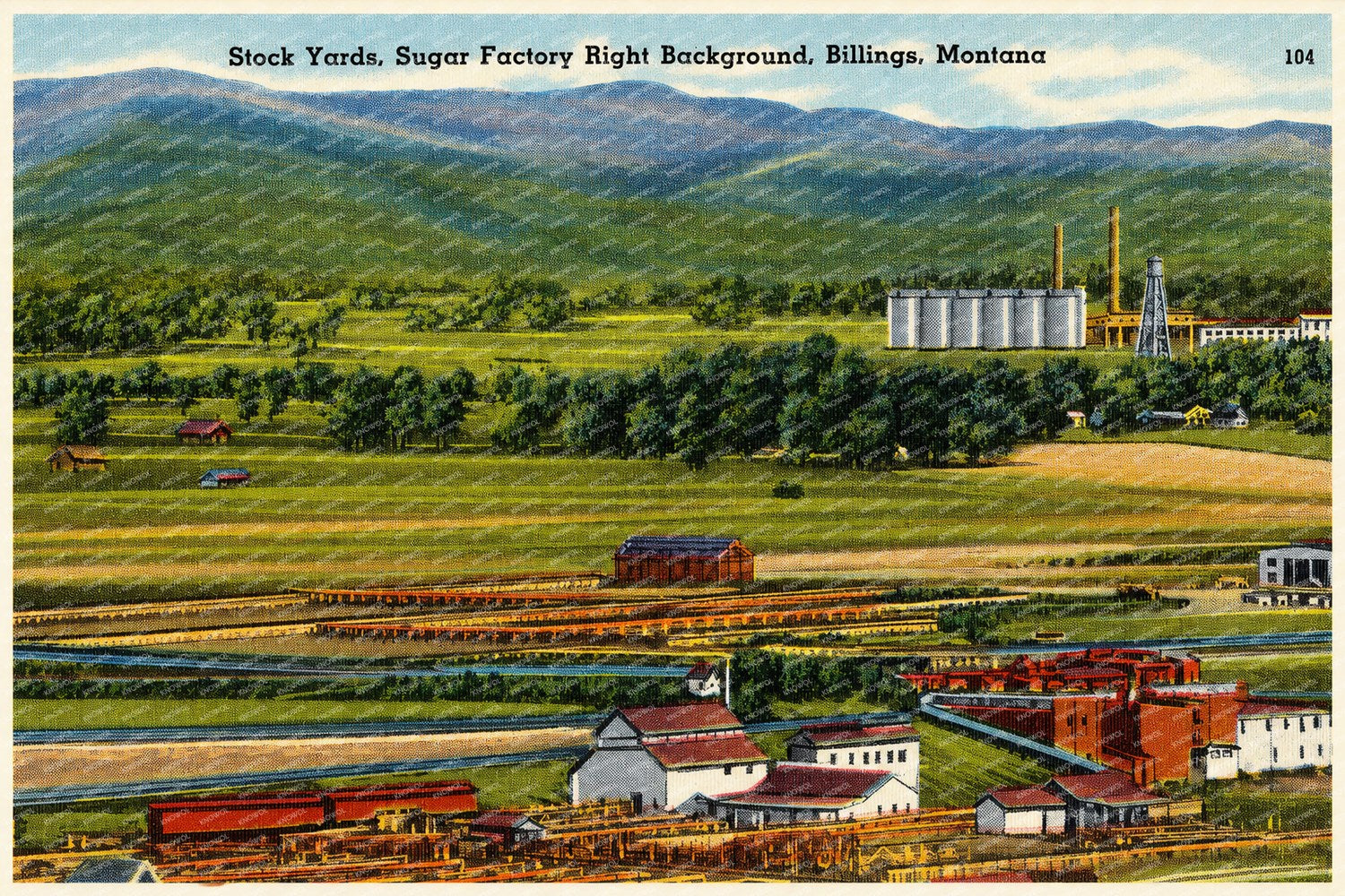 Billings, MT: Stock yards, sugar factory right background